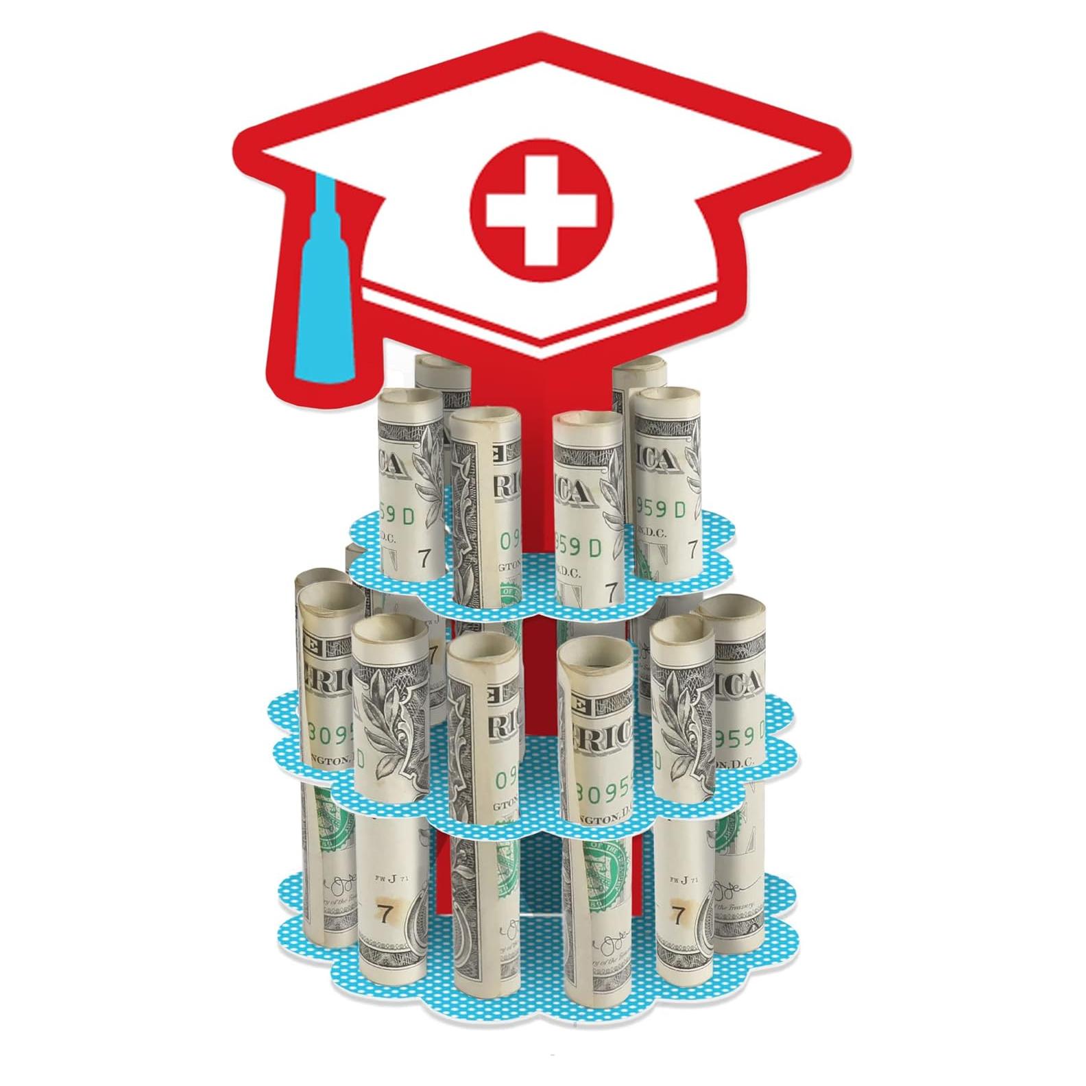 Soporte de Pastel de Dinero de Graduación Gran Punto de Felicidad