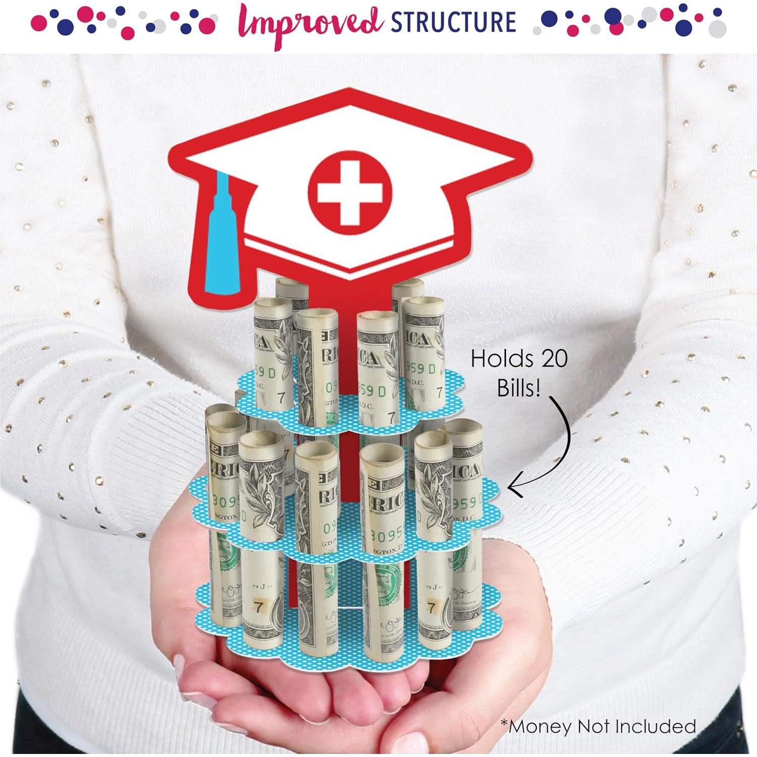 Soporte de Pastel de Dinero de Graduación Gran Punto de Felicidad