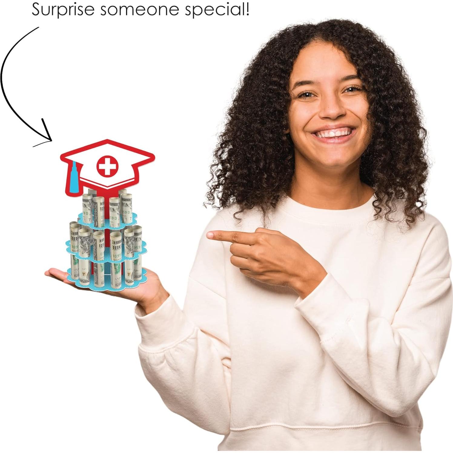 Soporte de Pastel de Dinero de Graduación Gran Punto de Felicidad