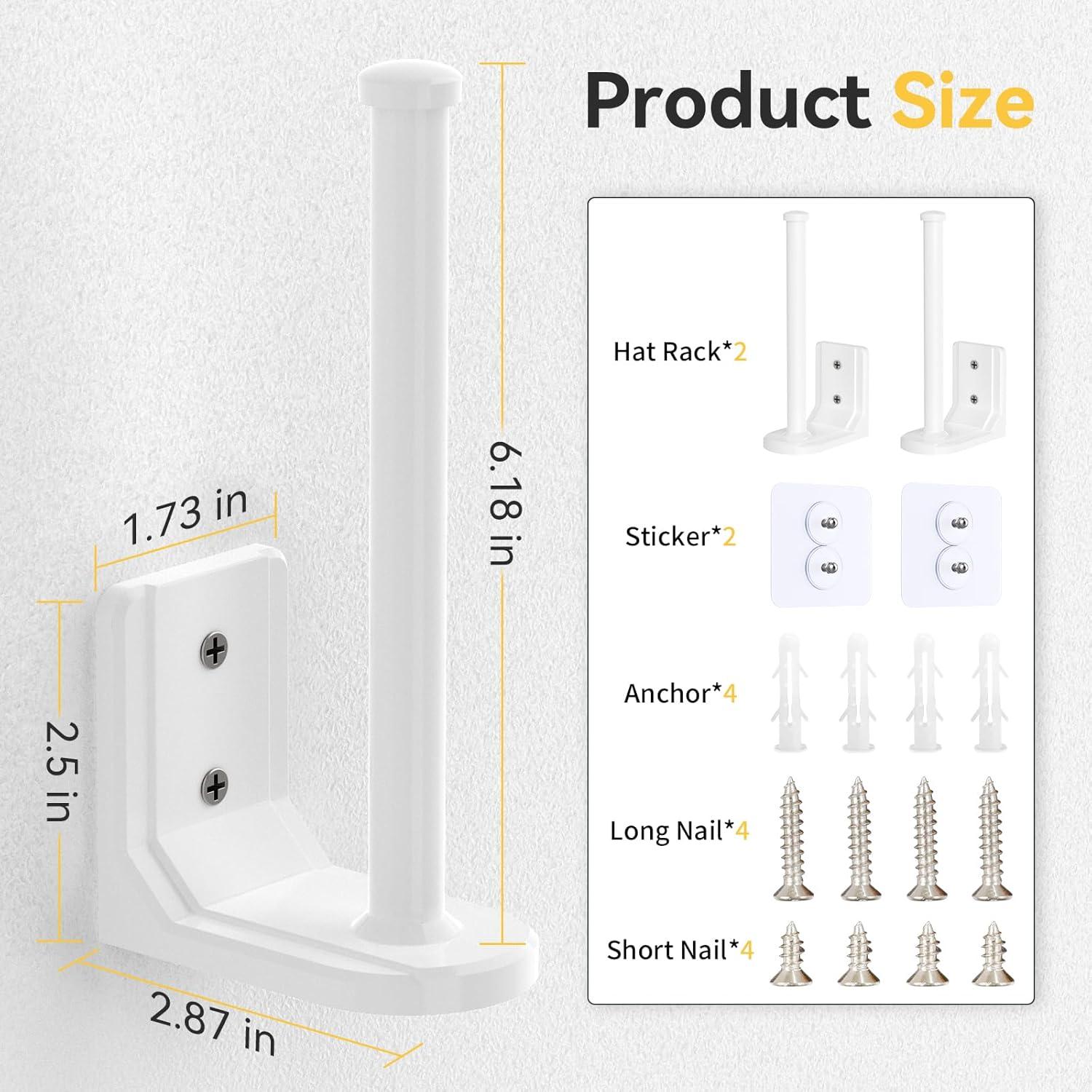 Organizador de Gorras HzTinT Blanco 4 Paquete Montaje Pared