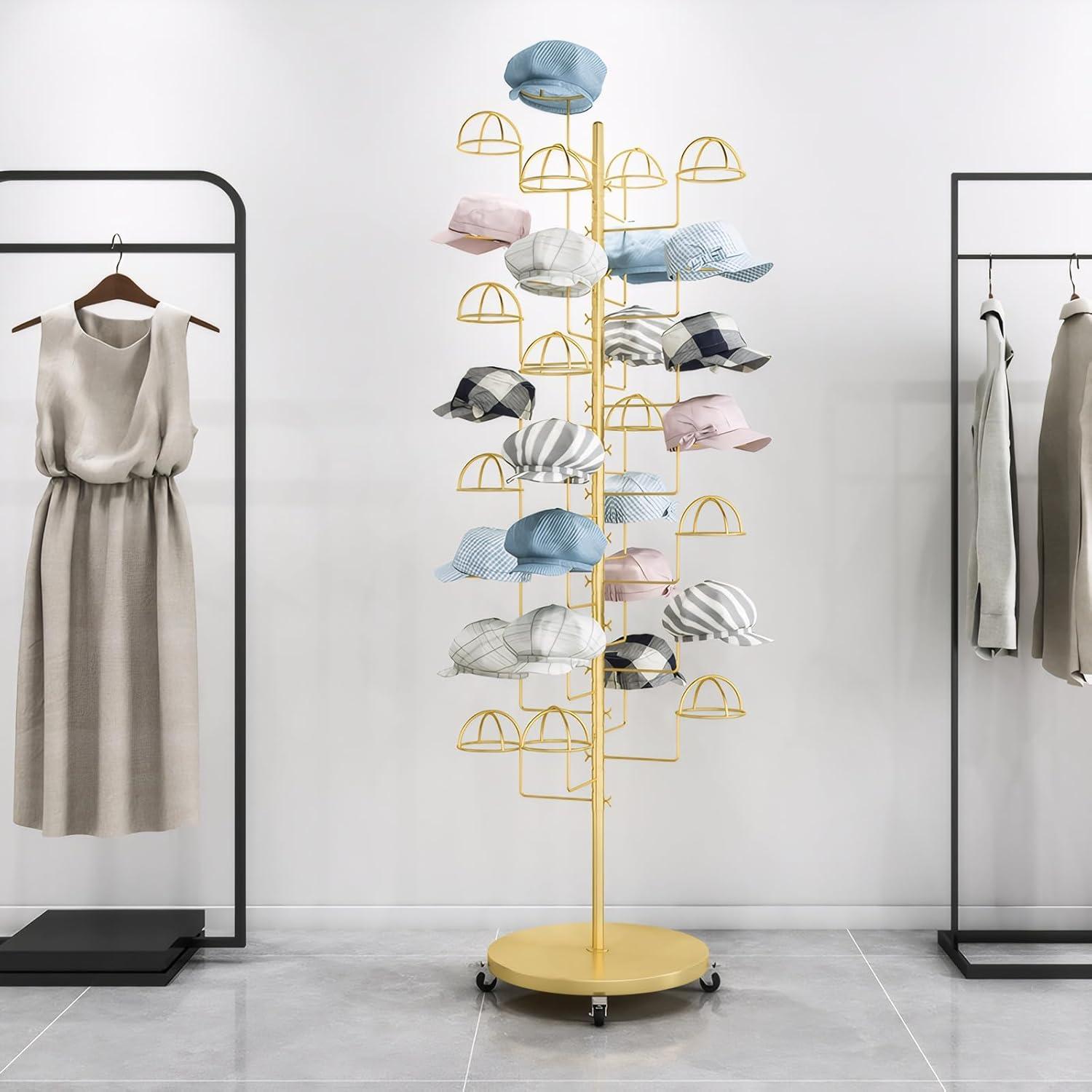 Soporte para Sombreros HEOTJUUQ de Metal 30 Ganchos Dorado