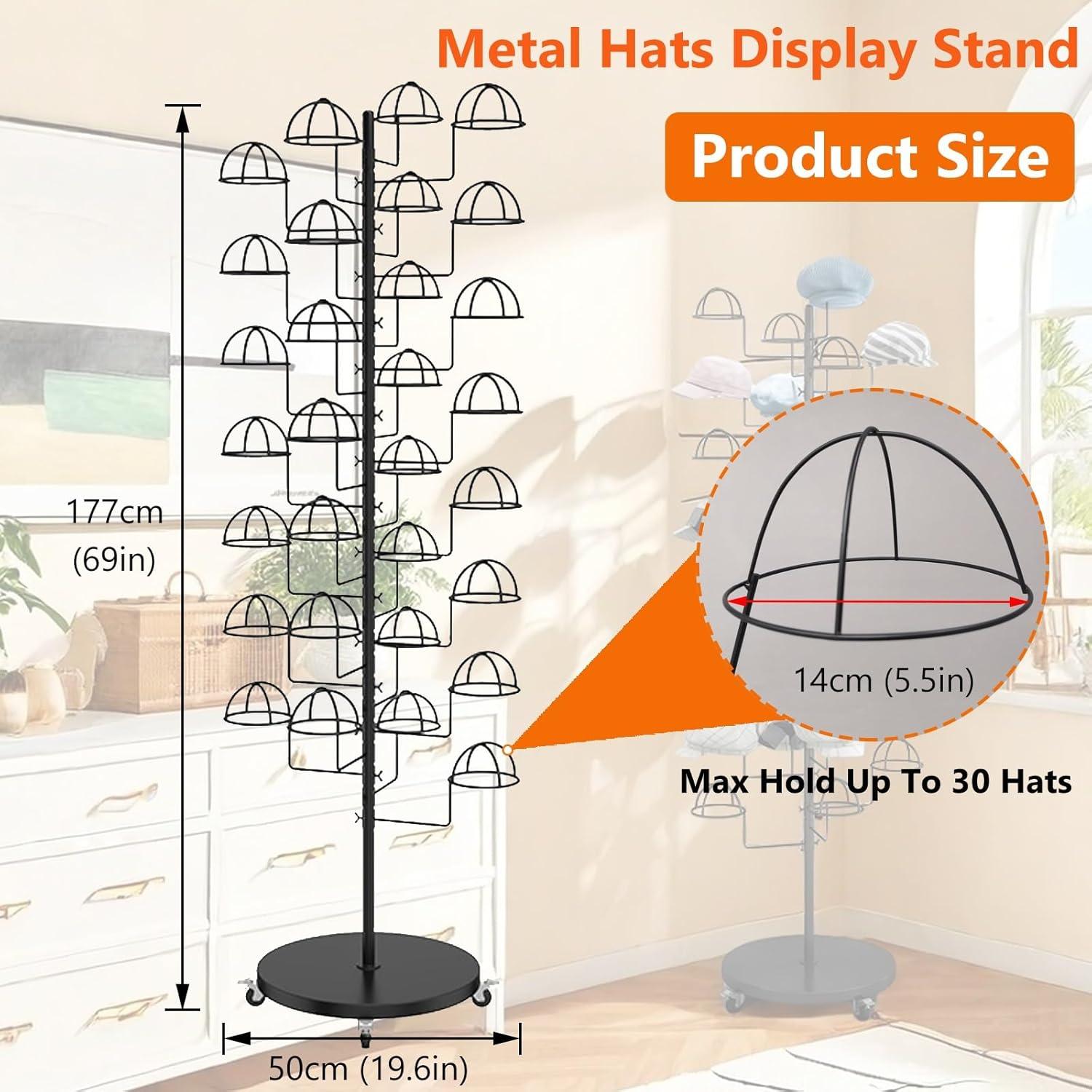 Soporte para Sombreros HEOTJUUQ de Metal 30 Ganchos Dorado
