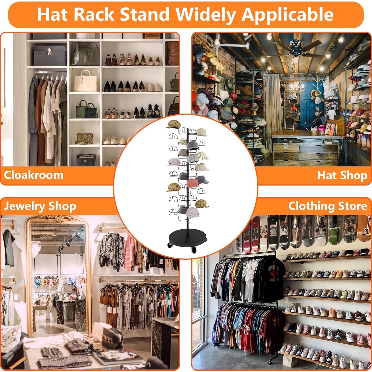 Soporte para Sombreros HEOTJUUQ de Metal 30 Ganchos Dorado