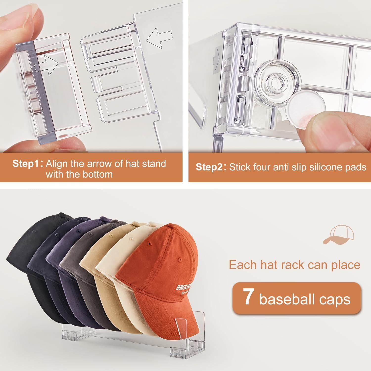 Soporte Organizador de Sombreros SMARTAKE 4 Piezas para 28 Gorras