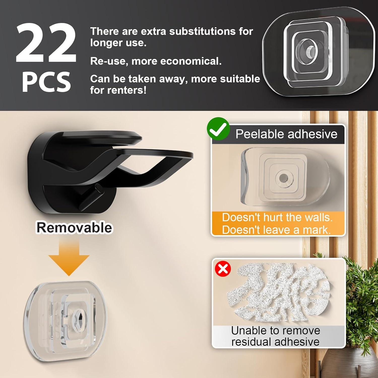 Ganchos Adhesivos para Sombreros ApexHub 22PCS Negro