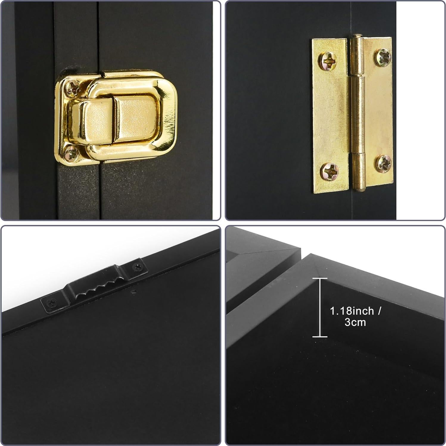 17"x21" Graduation Shadow Box Frame for Cap Gown Diploma Stole Cords Wood Display Case with Stick Pins & Hanging Hardware