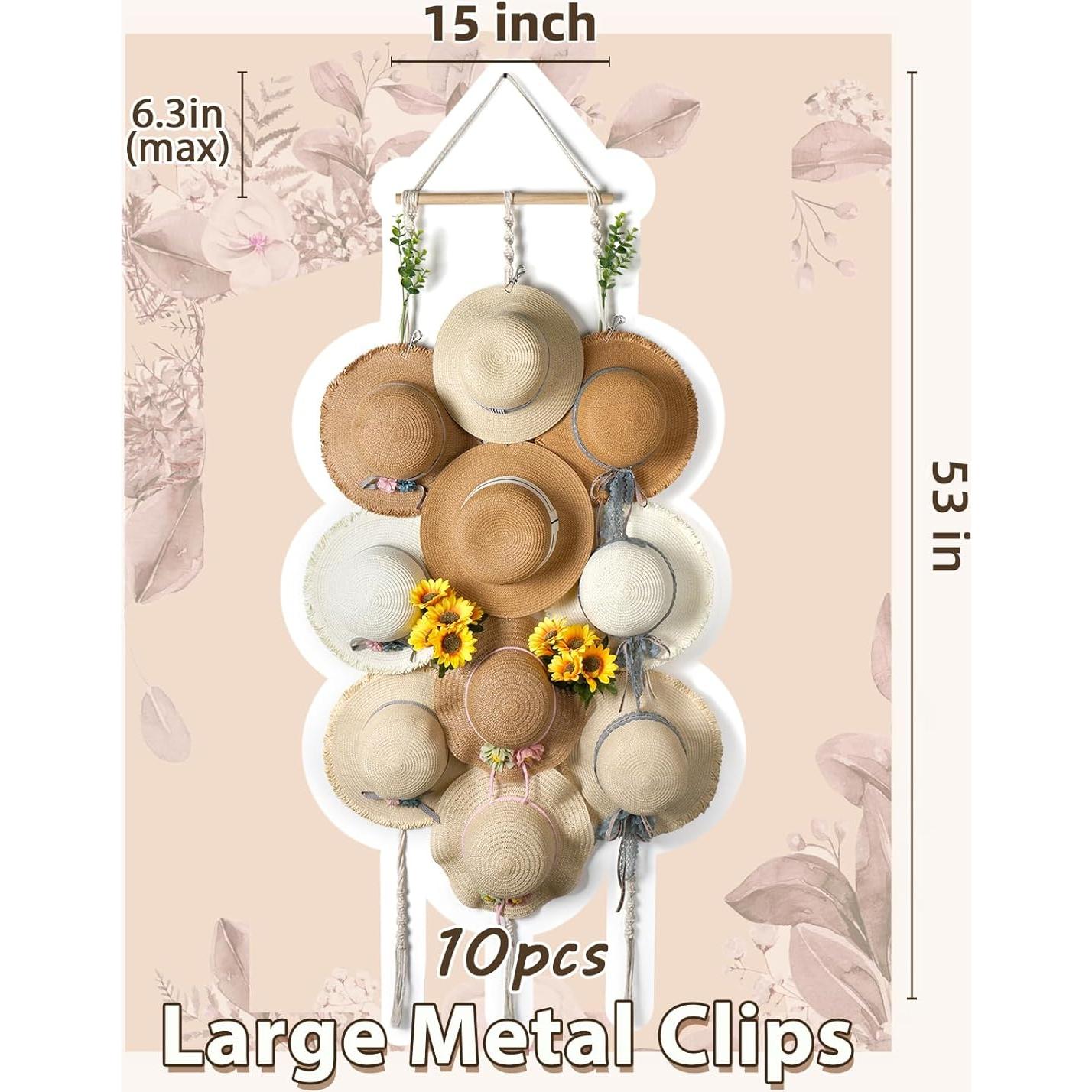 Organizador de Sombreros Boho Hydermus 38x135cm con 10 Clips