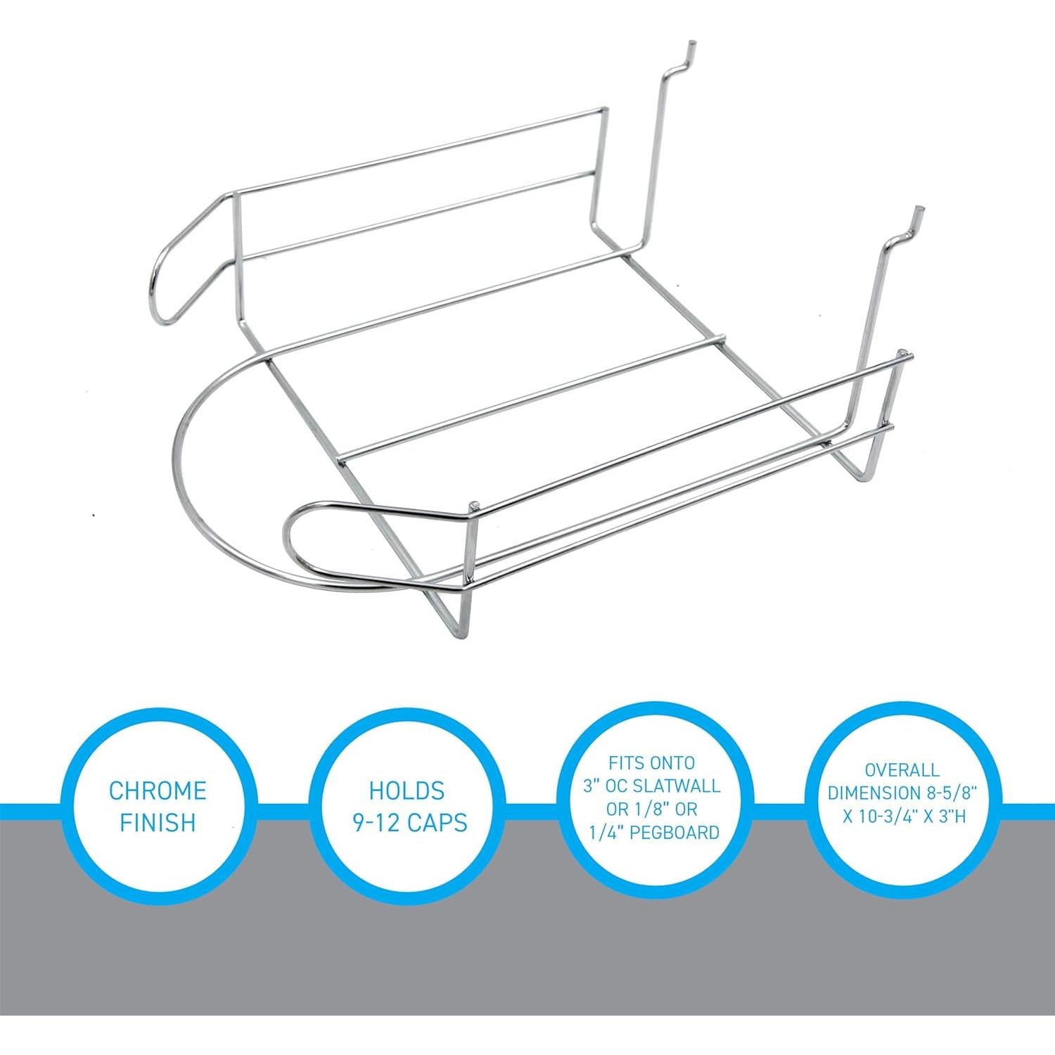 Soporte de exhibición de sombreros SSWBasics cromado 21.9x27.3 cm