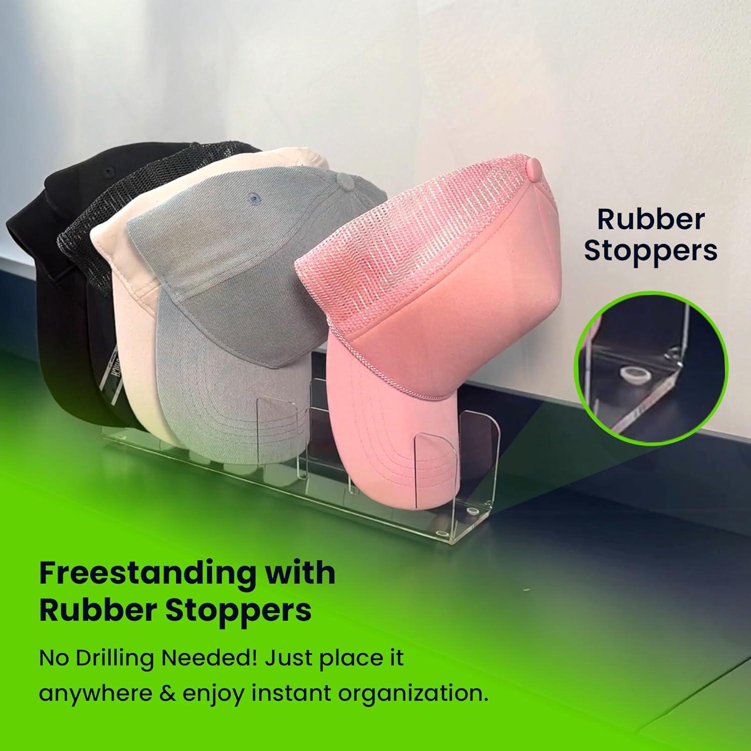 Soporte para Gorras de Béisbol Storeasy - Acrílico Negro, 2 Estantes