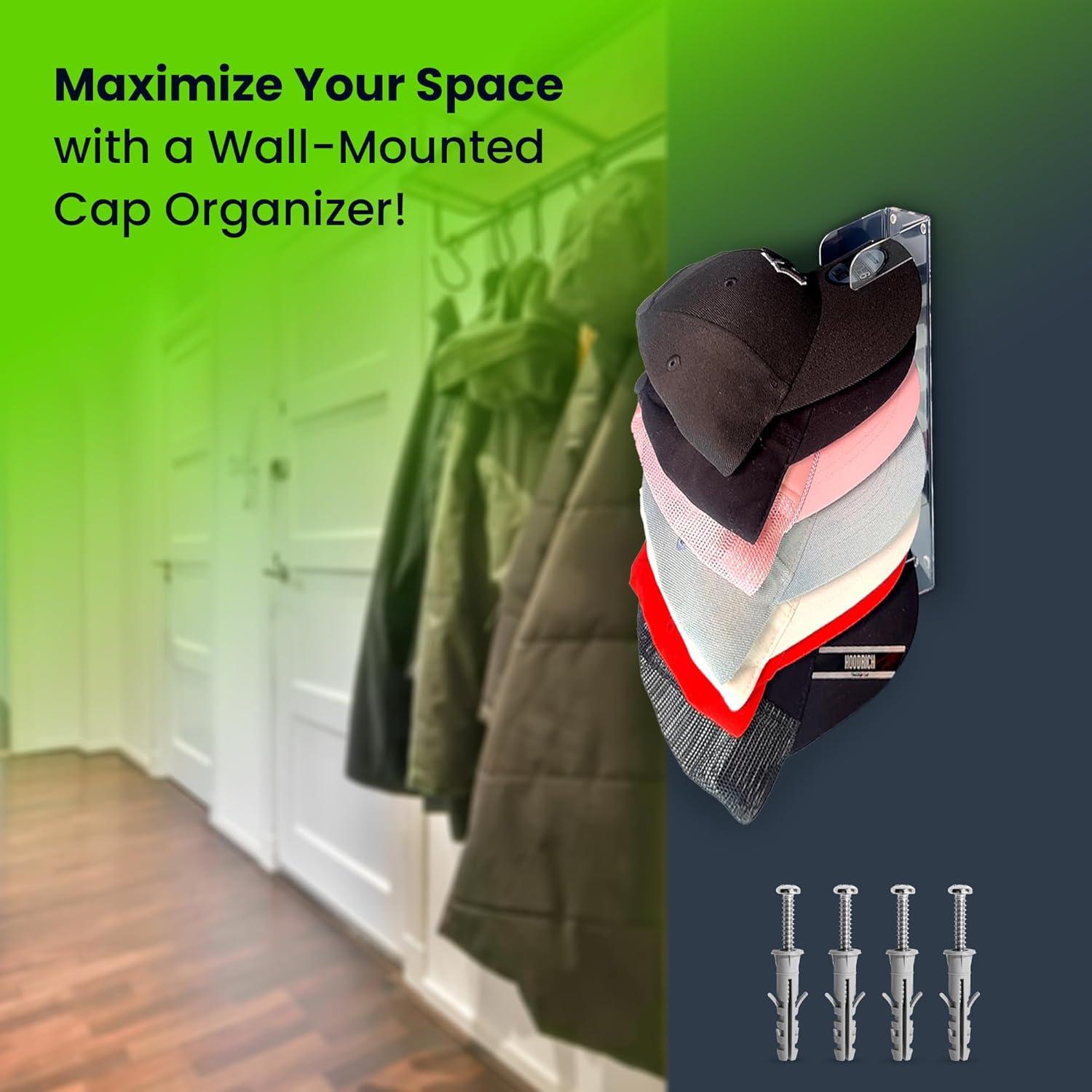 Soporte para Gorras de Béisbol Storeasy - Acrílico Negro, 2 Estantes