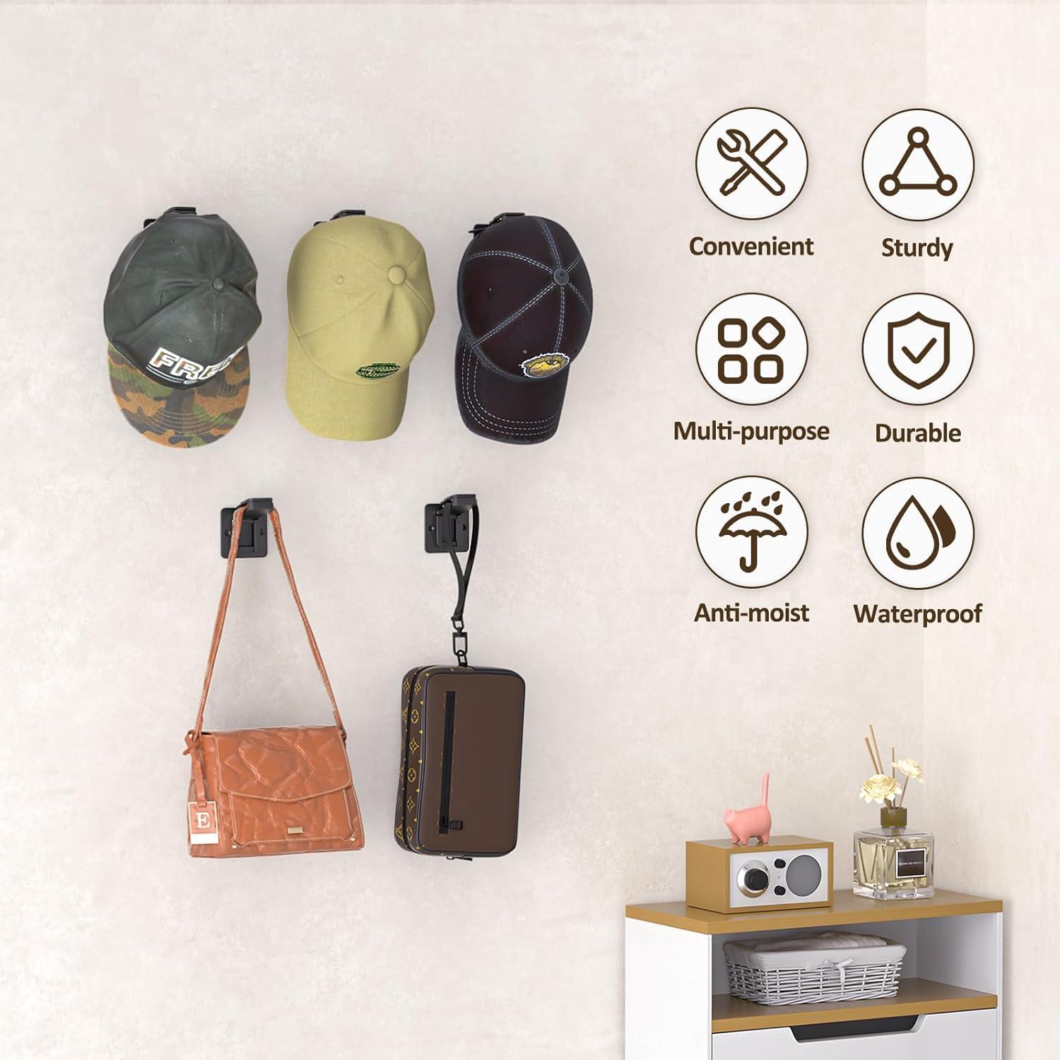 Ganchos Adhesivos para Sombreros CLESOO - Paquete de 5