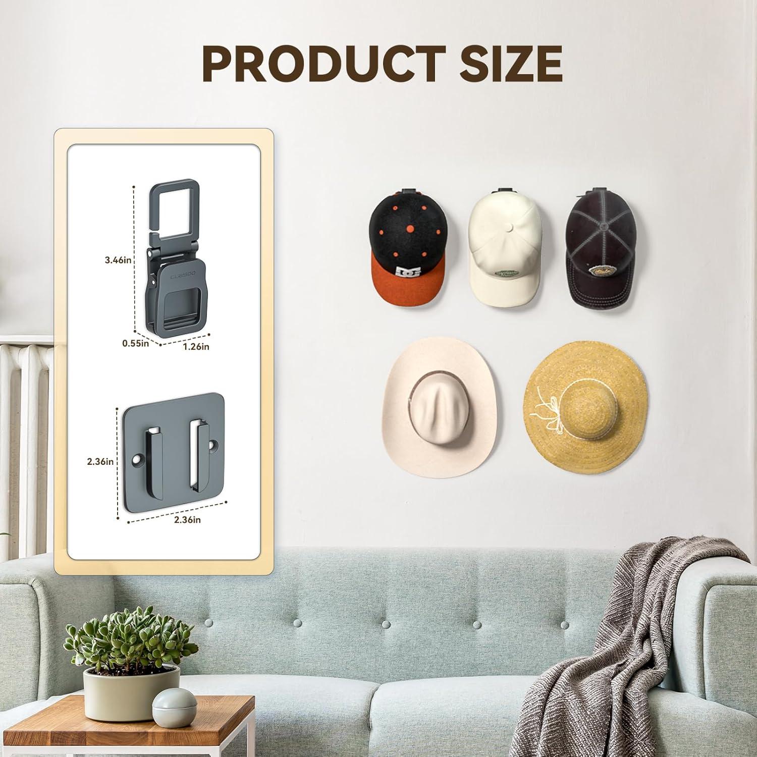 Ganchos Adhesivos para Sombreros CLESOO - Paquete de 5