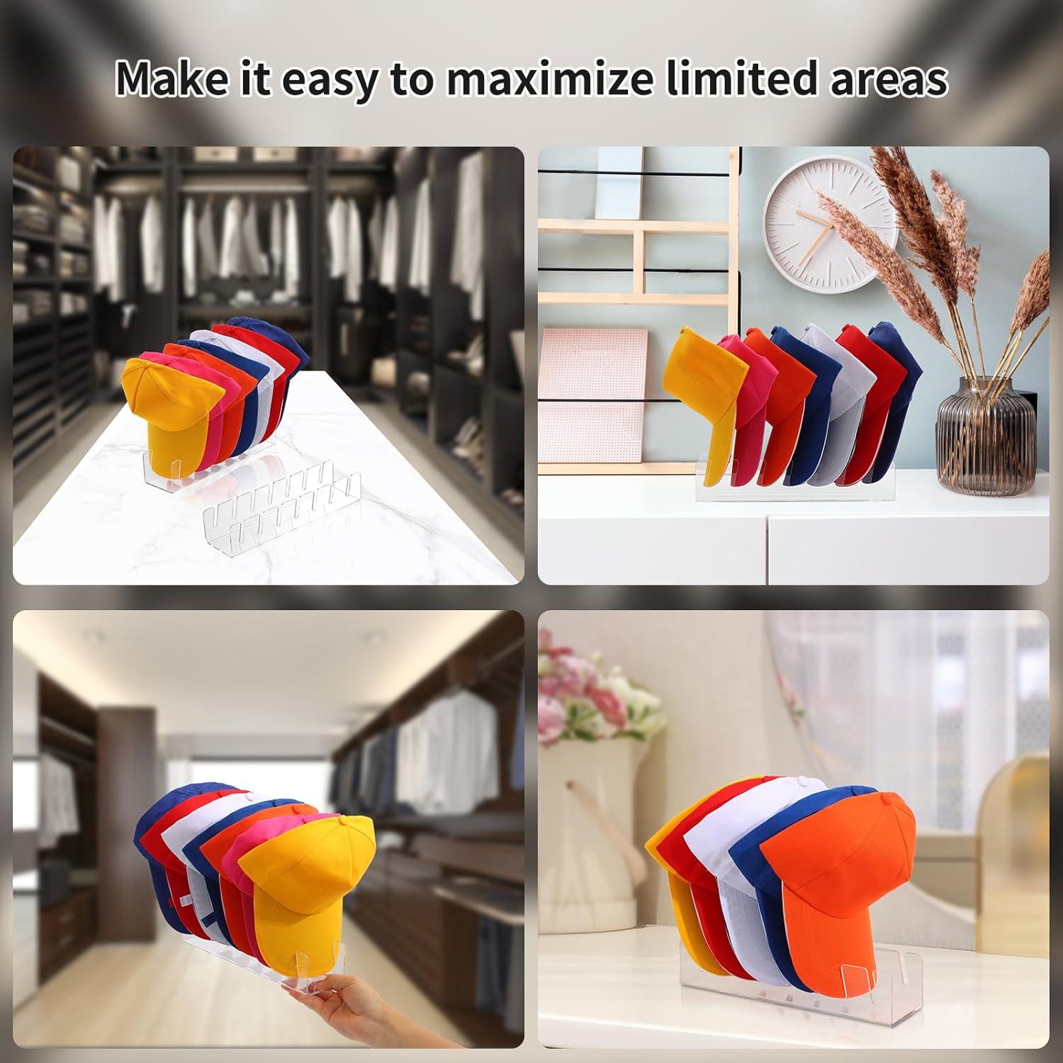 Soporte para Gorras Yendrith, Acrílico, Paquete de 2, 14 Gorras