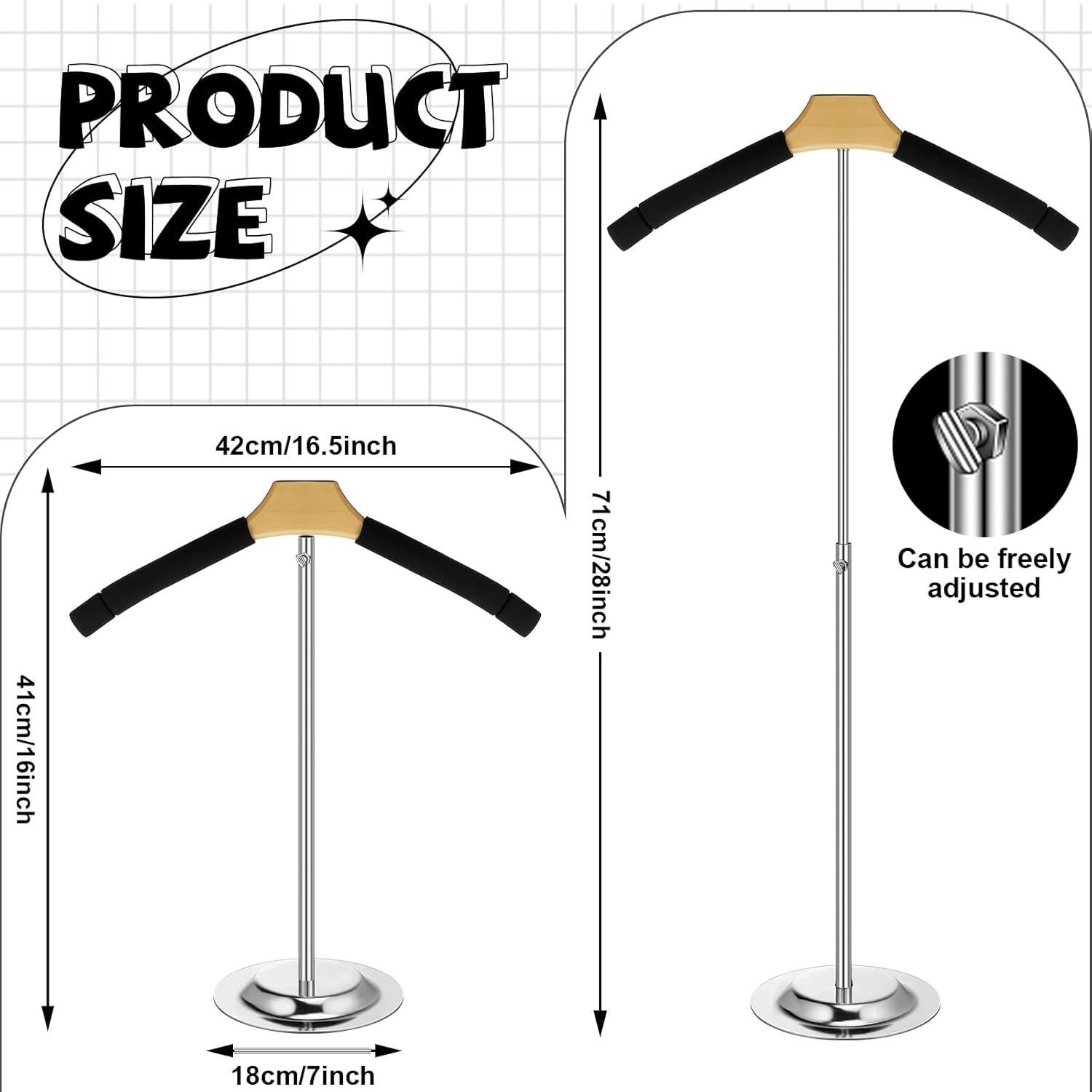 Soporte de exhibición ajustable Qunclay para ropa negro 41-71 cm