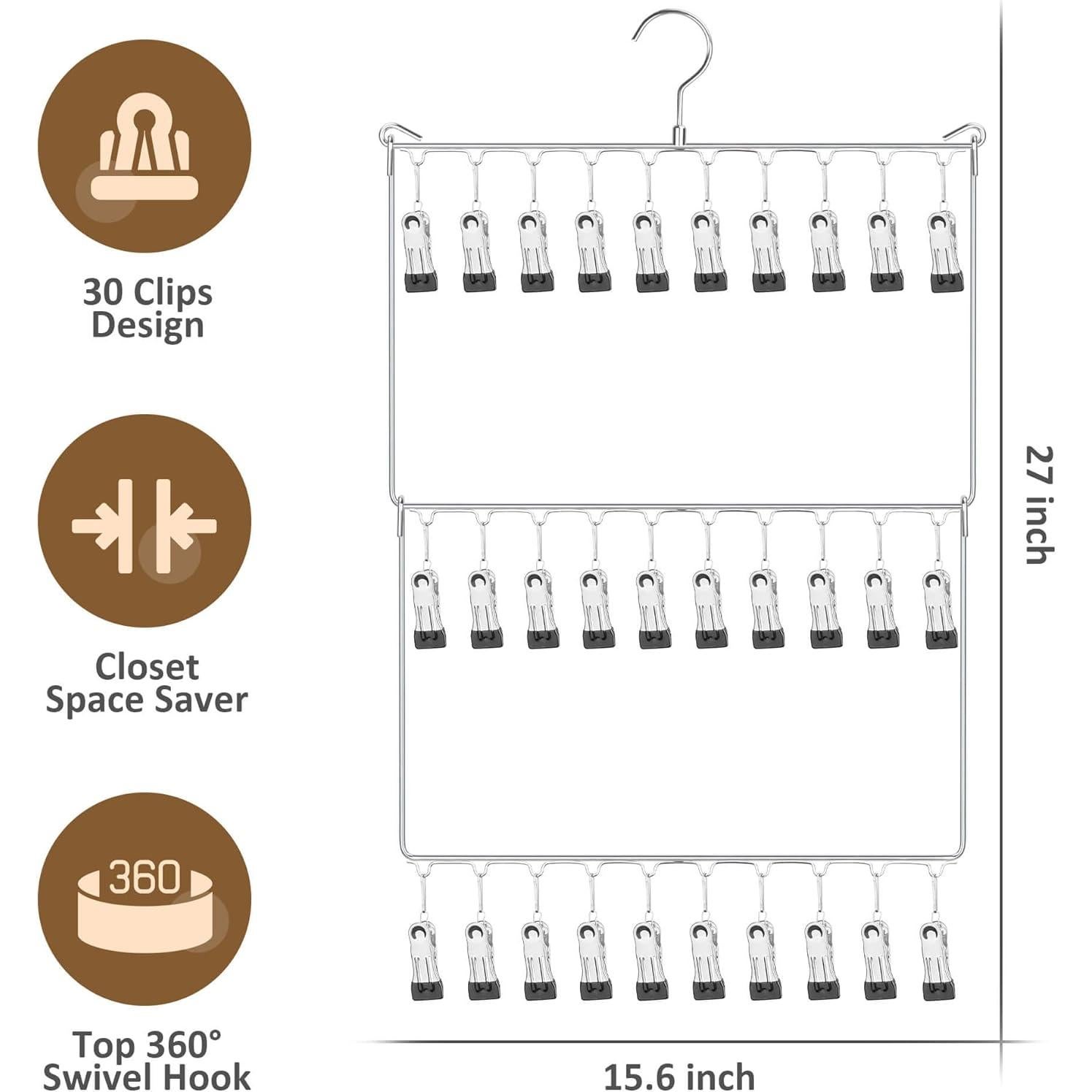 Soporte para Sombreros ZEDODIER, Organizador Plateado 30 Ganchos