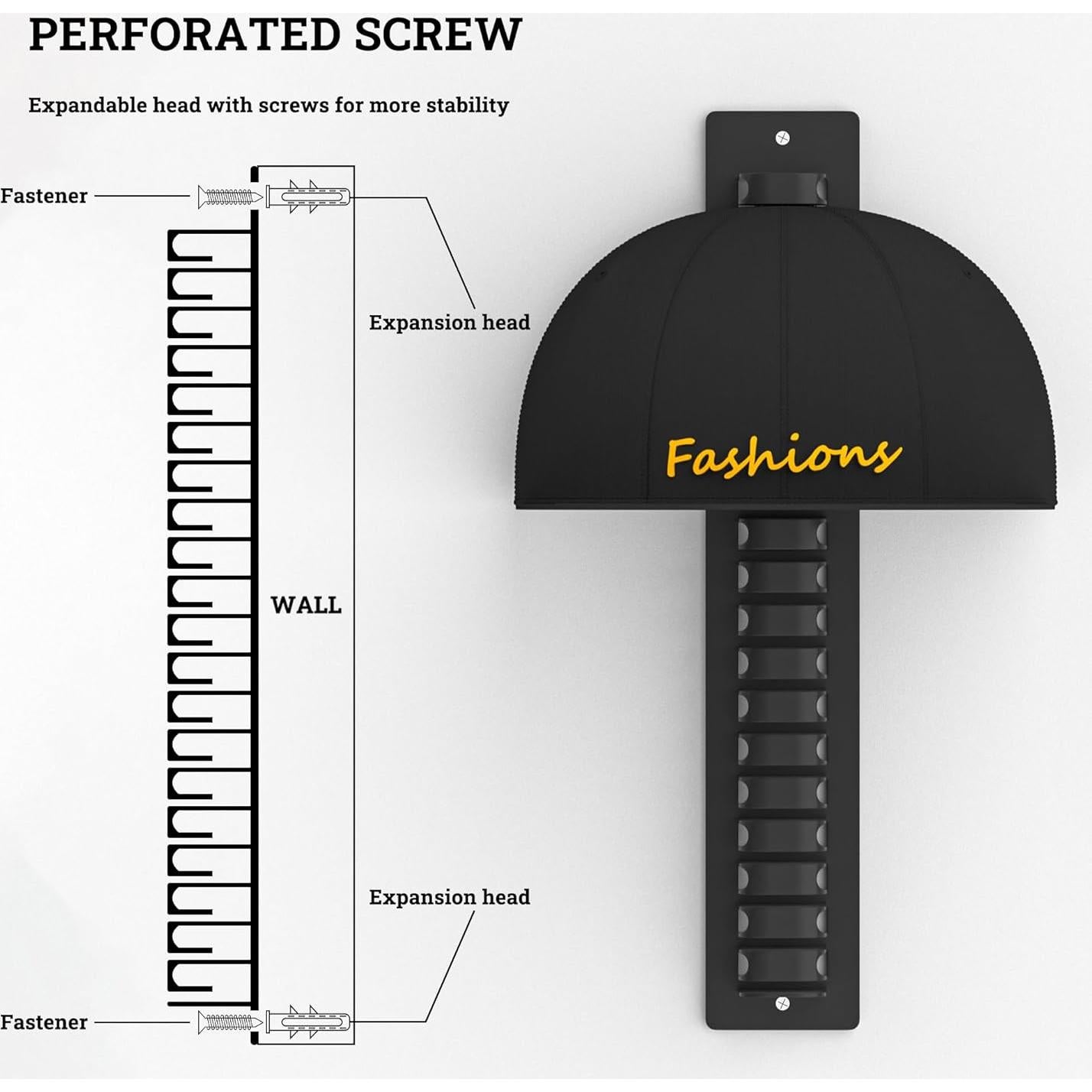 Organizador de Sombreros de Pared XXJAY - Soporta 19 Gorras