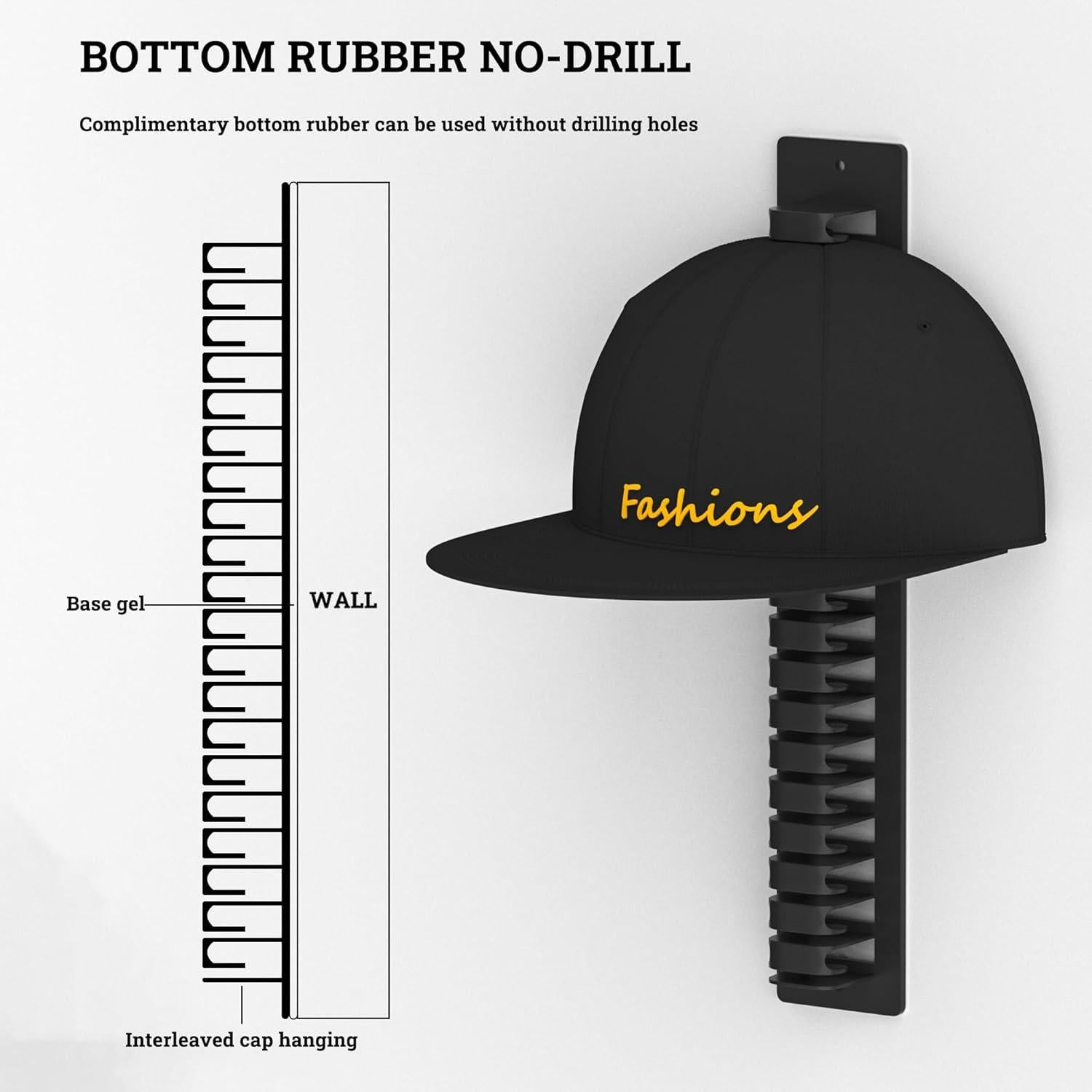 Organizador de Sombreros de Pared XXJAY - Soporta 19 Gorras