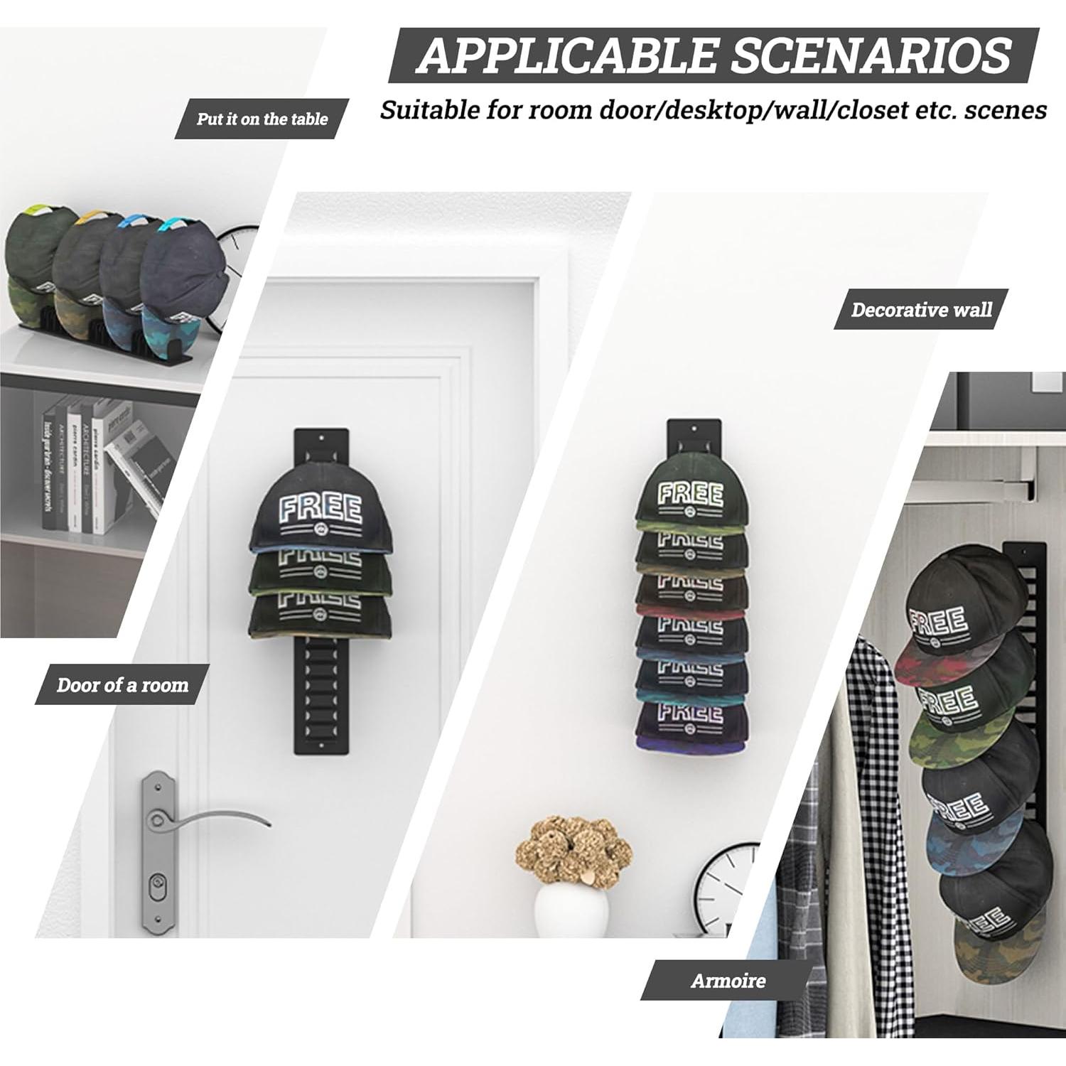 Organizador de Sombreros de Pared XXJAY - Soporta 19 Gorras
