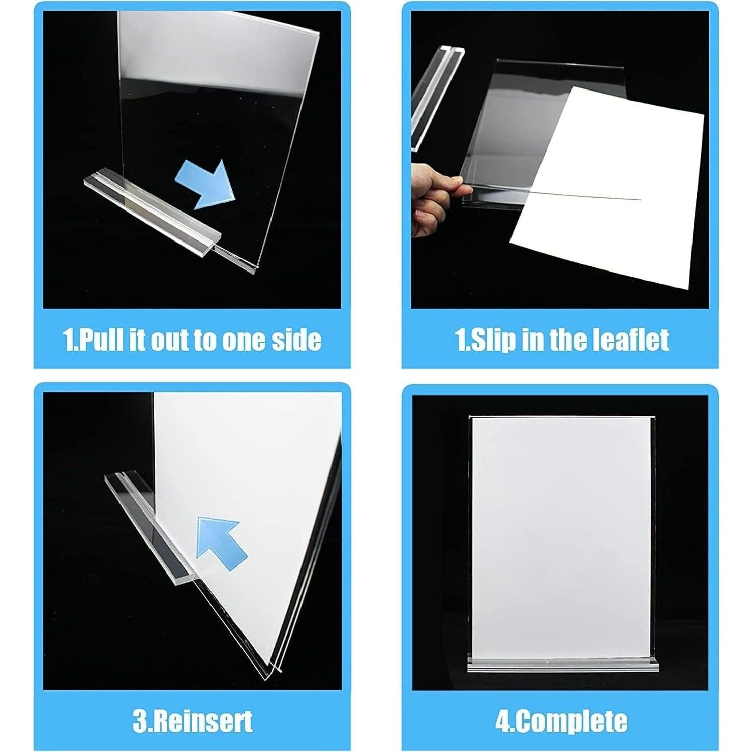 Soporte de Carteles Acrílico Doble Cara A4 GUANGGAOPAI123