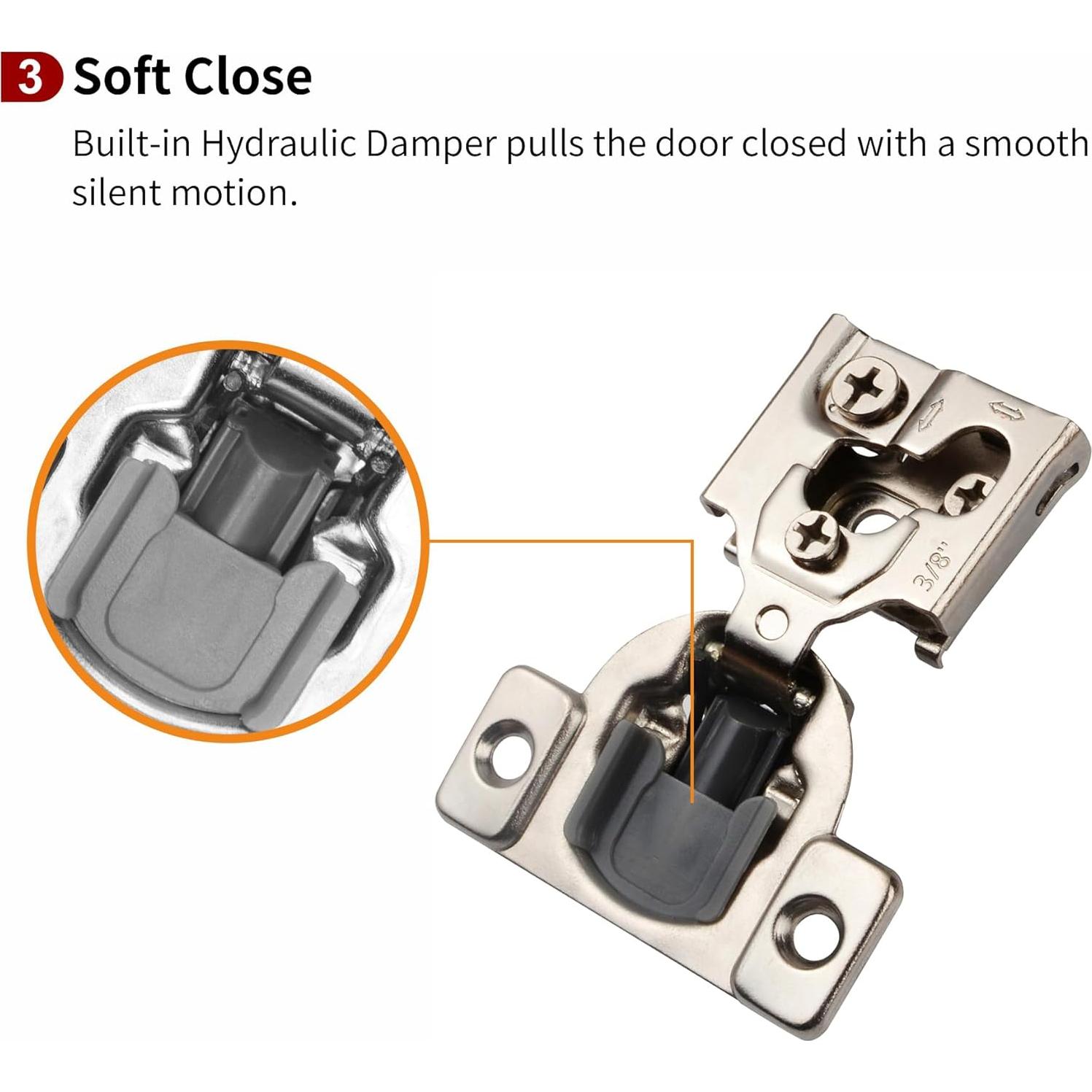 Paquete de 50 bisagras de cierre suave STIANC 3D 35mm