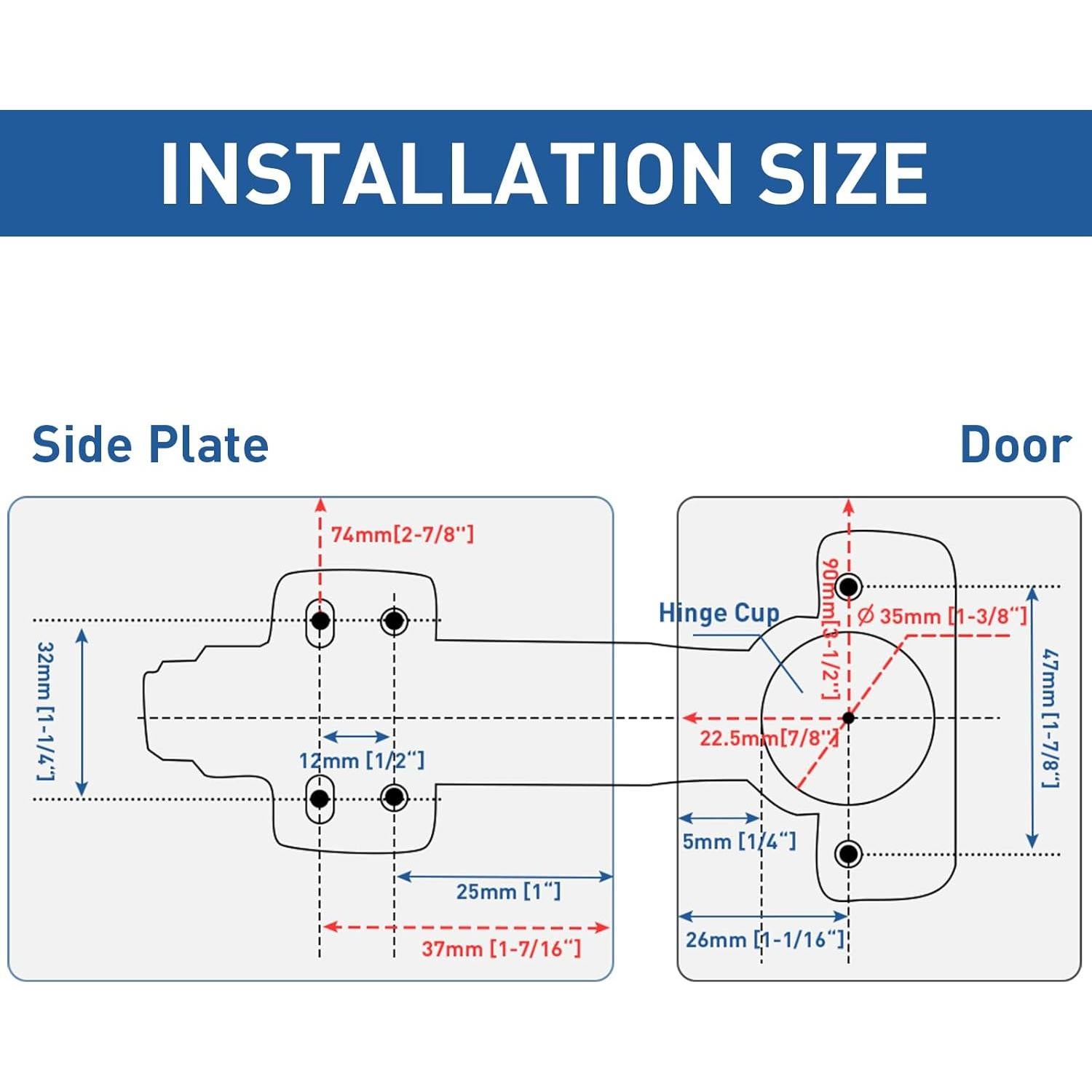 TamBee 175 Degree Hinges Frameless Cabinet Doors Hinges Concealed Hydraulic Adjustable Mounting Hinges Soft Closing Nickel-Plated Steel Buffer Dampers for Wardrobe,2 Pcs/1 Pair (Half Overlay)