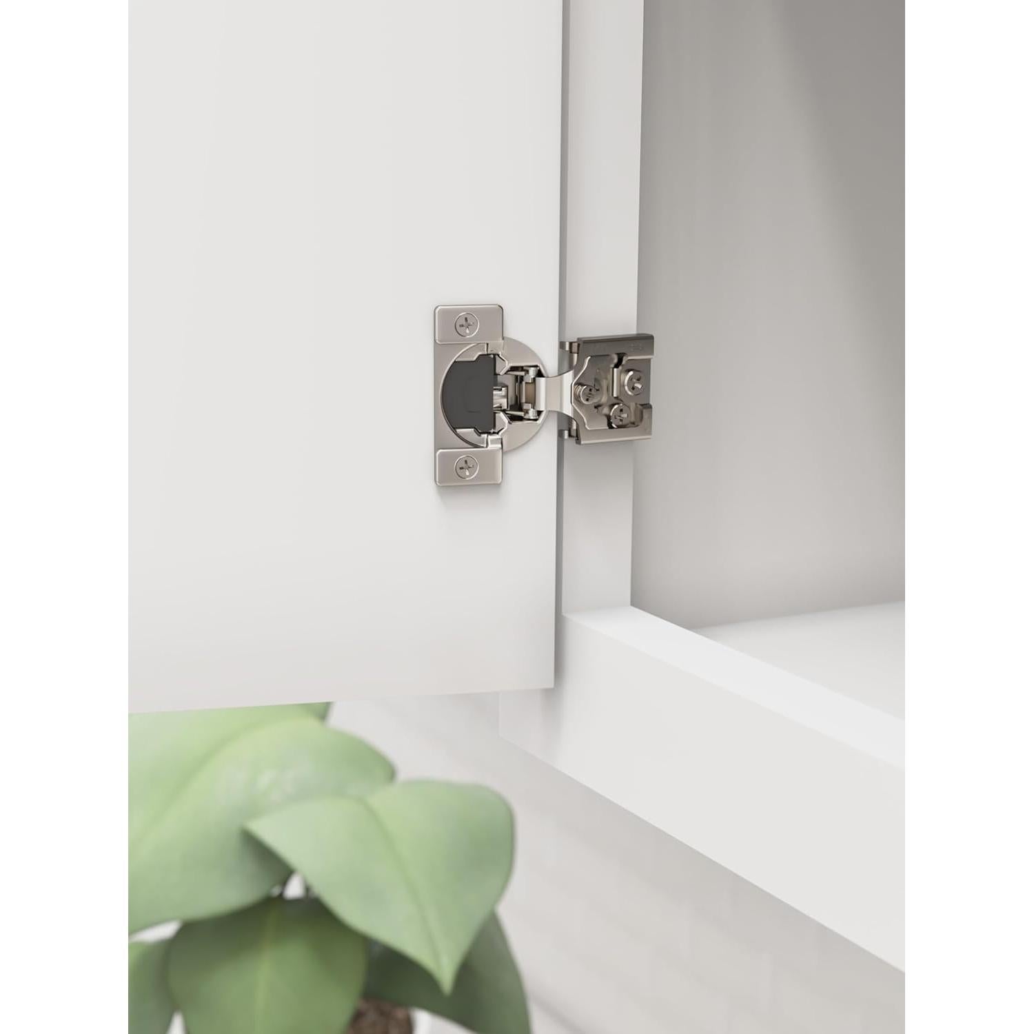 Amerock 2 Pack 1/2 inch Overlay Soft-Closing Compact Concealed Hinge for Face Frame Cabinet, 105-degree Opening Angle with 3-Way adjustability