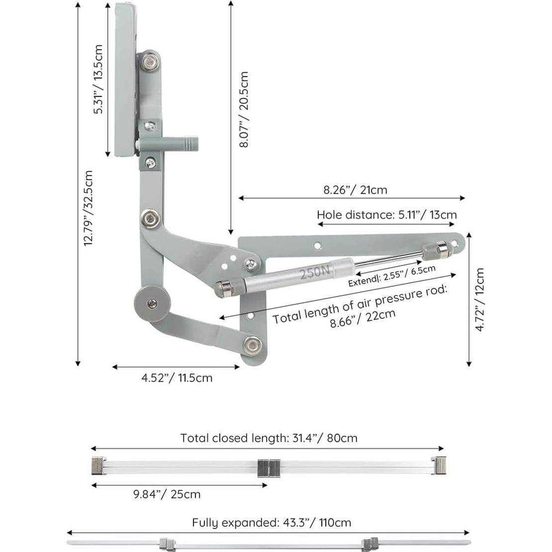 Juego de Bisagras para Puertas de Gabinete HOWHY, 60-90 cm