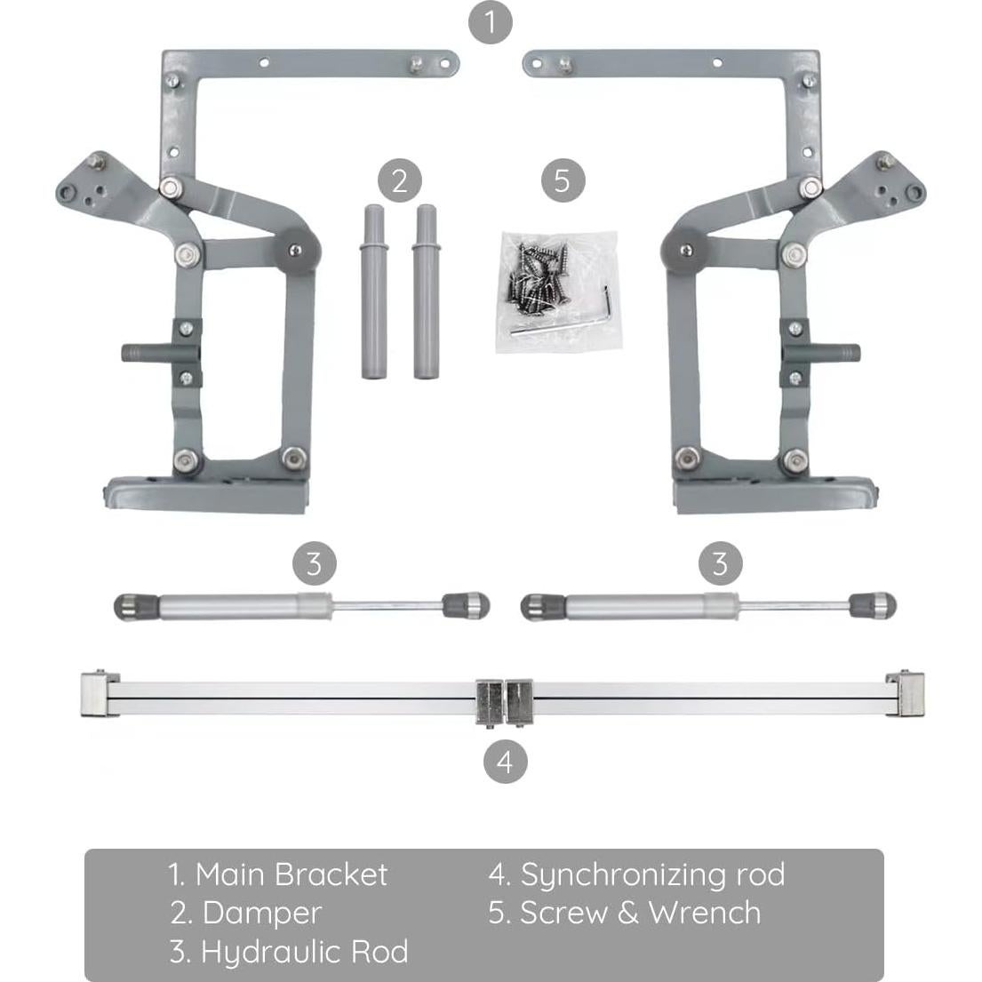 Juego de Bisagras para Puertas de Gabinete HOWHY, 60-90 cm