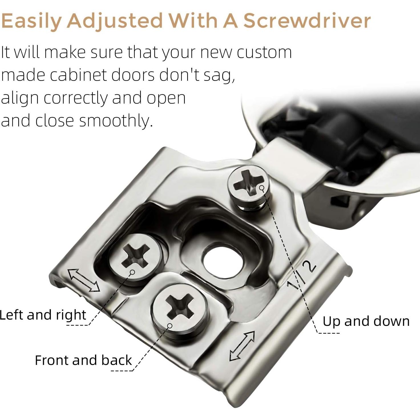 Bisagras de Cierre Suave Ravinte 60 Pack 30 Par 35mm Niquel Satinado