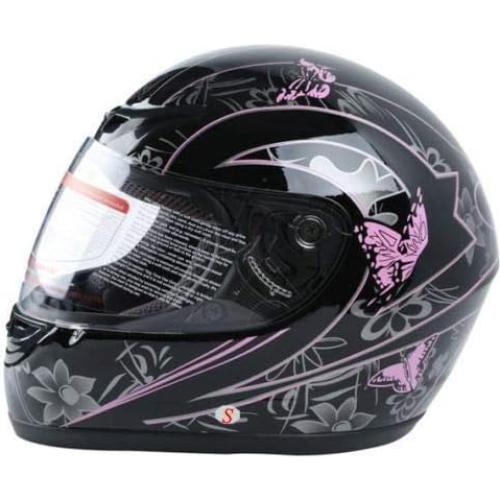 Casco de Motocross Abatible TCT-MOTORPARTS Rosa Negro Pequeño