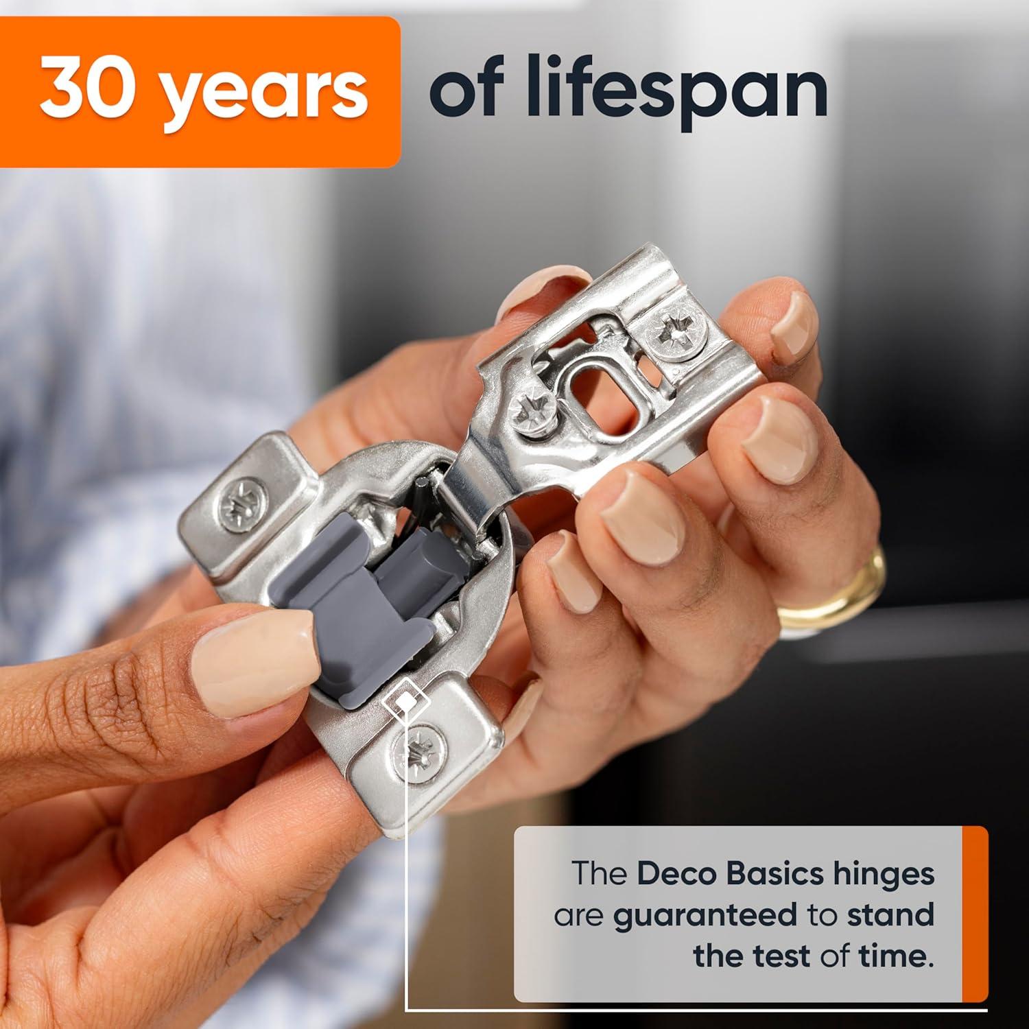 Bisagras de Cierre Suave DecoBasics 50 Unidades 3/4" Acero Inoxidable