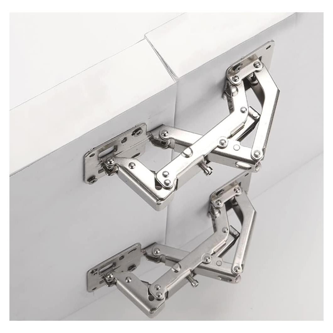 WANLIAN 170 Degree Hinges Frameless Cabinet Door Hinges Hidden Hydraulic Adjustable Mounting Hinges Soft Closing Stainless Steel Buffer Damping Wardrobe (2 Pairs of Cabinet Hinges)