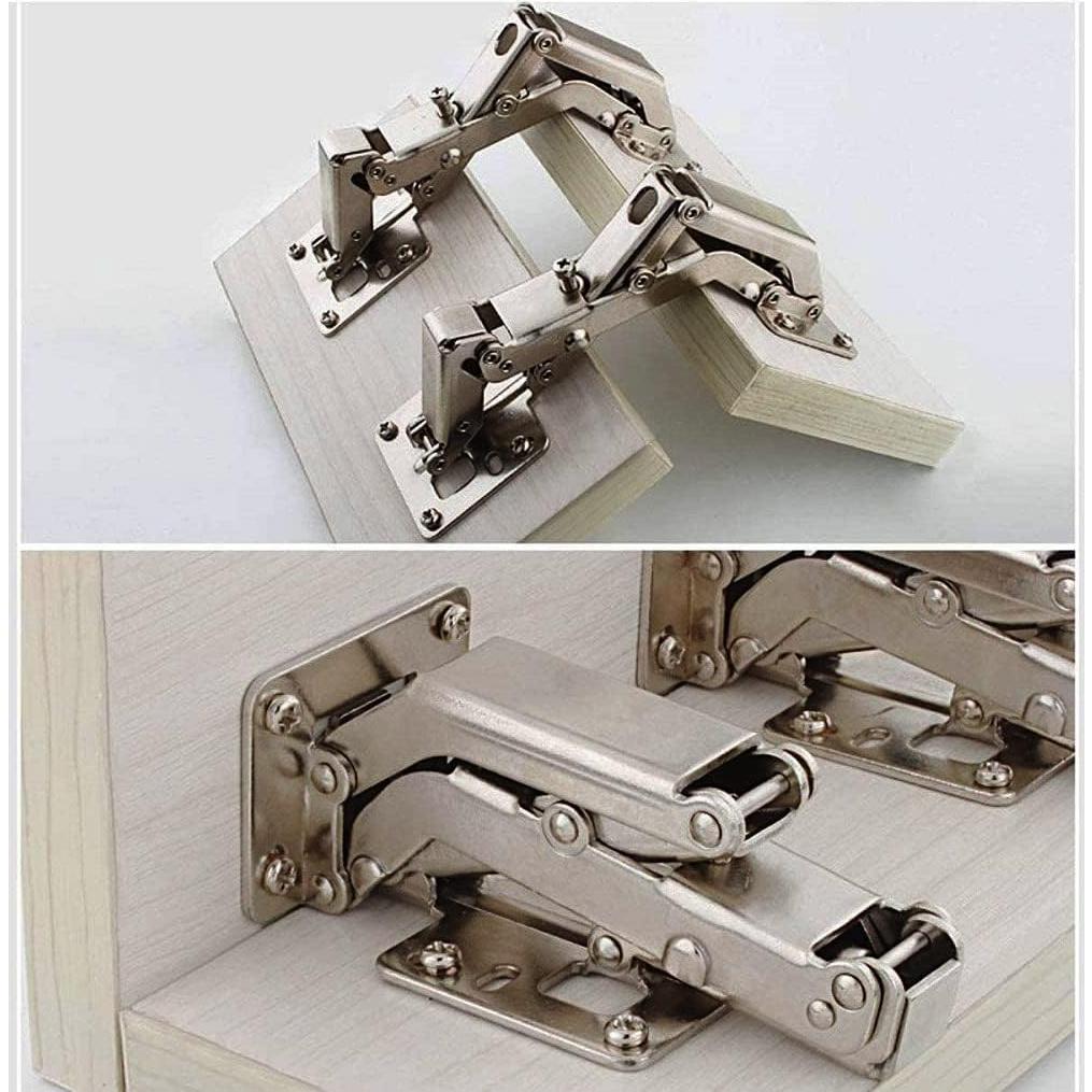 WANLIAN 170 Degree Hinges Frameless Cabinet Door Hinges Hidden Hydraulic Adjustable Mounting Hinges Soft Closing Stainless Steel Buffer Damping Wardrobe (2 Pairs of Cabinet Hinges)