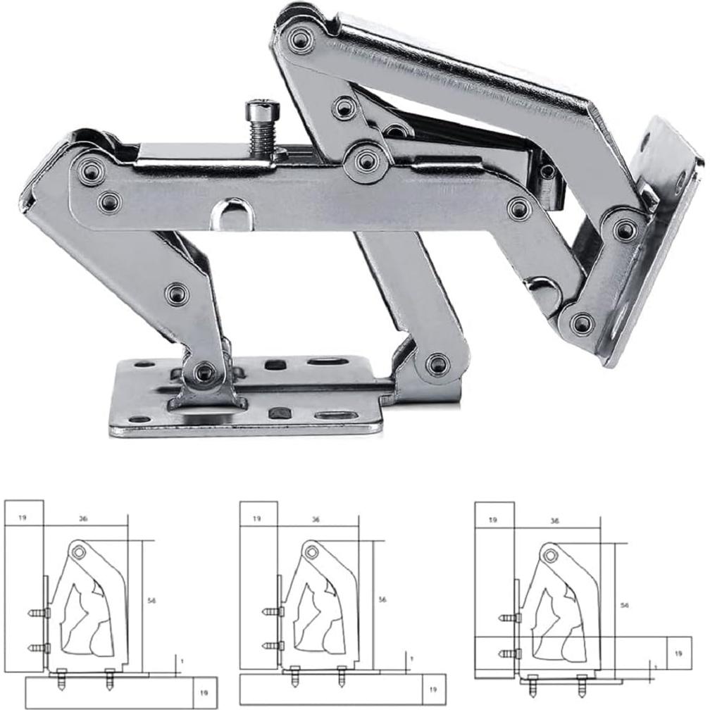 WANLIAN 170 Degree Hinges Frameless Cabinet Door Hinges Hidden Hydraulic Adjustable Mounting Hinges Soft Closing Stainless Steel Buffer Damping Wardrobe (2 Pairs of Cabinet Hinges)