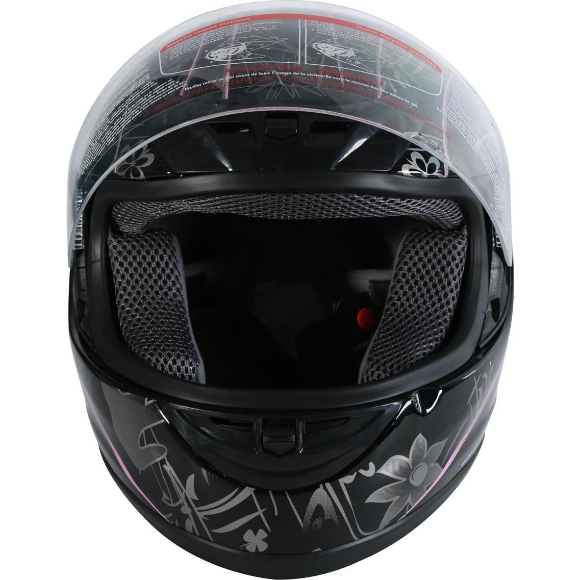 Casco Integral TCT-MOTORPARTS Mediano Rosa Negro Motocicleta