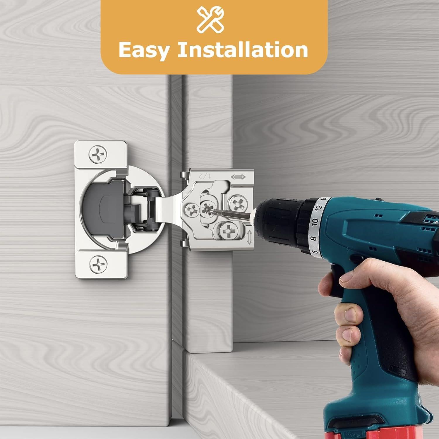 FURNIWARE 20 Piezas Bisagras de Gabinete Cierre Suave 12.7mm