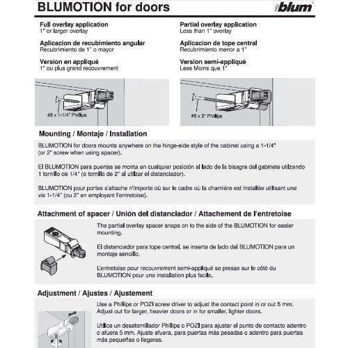 Adaptador de Bisagra Blumotion 971A9700 - 5 Piezas