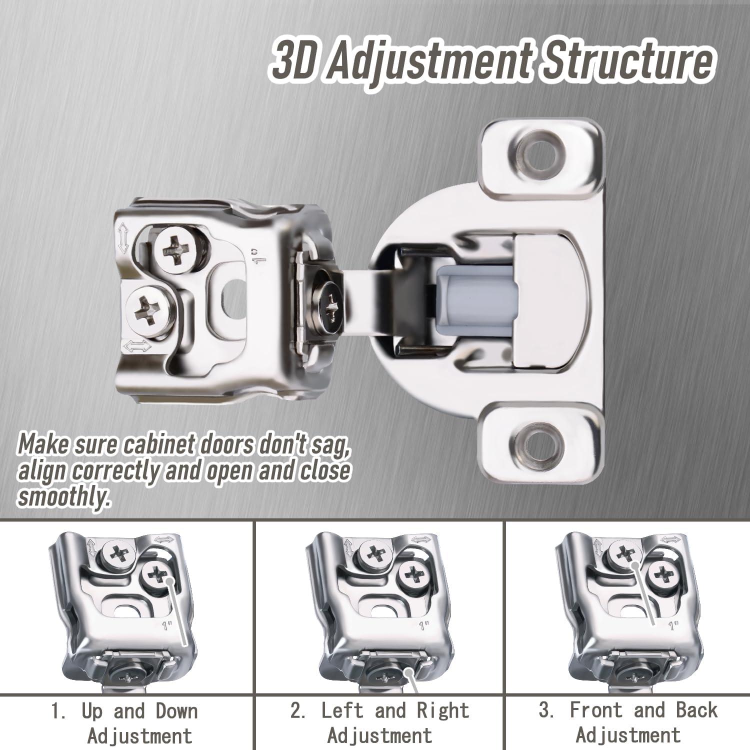Bisagras de Cierre Suave HTCELLE 1" Paquete de 10 para Gabinetes