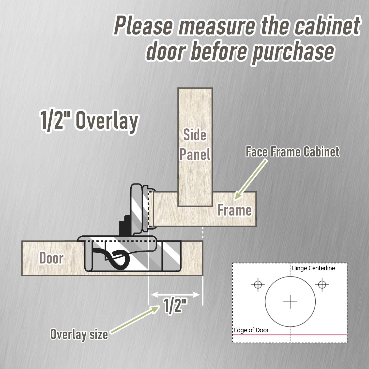 Bisagras de Cierre Suave HTCELLE 1" Paquete de 10 para Gabinetes