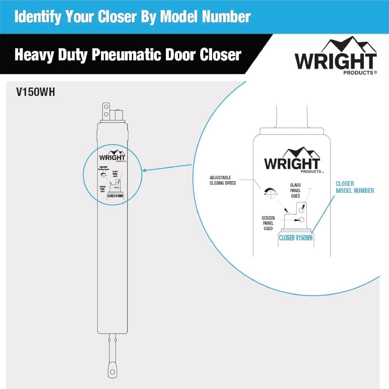 Cerradura Neumática Wright Products V150WH Blanca para Puertas