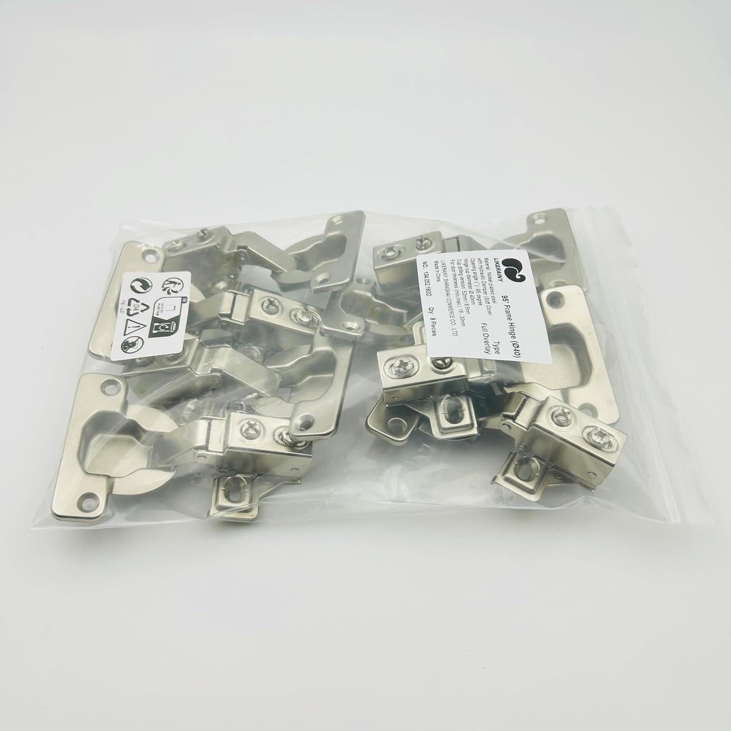 Bisagras de Marco Completo LIKERAINY 95° con Amortiguador - 8 Piezas