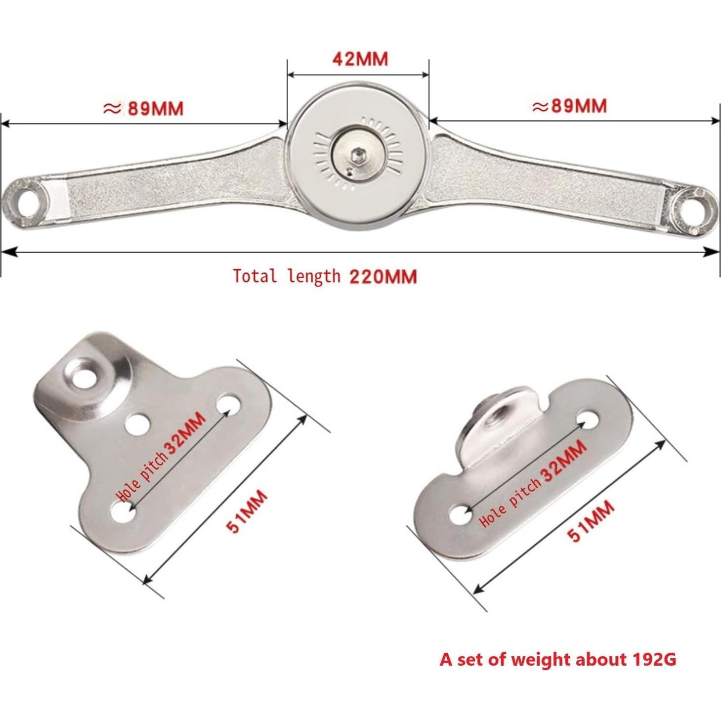 Juego de 2 Bisagras de Carga Pesada CJQZP con Cierre Suave