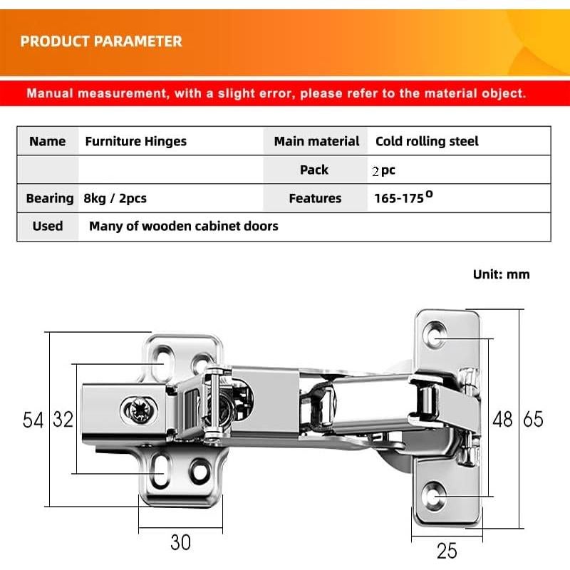 Bisagras Hidráulicas Ajustables WANLIAN 165 Grados Cierre Suave