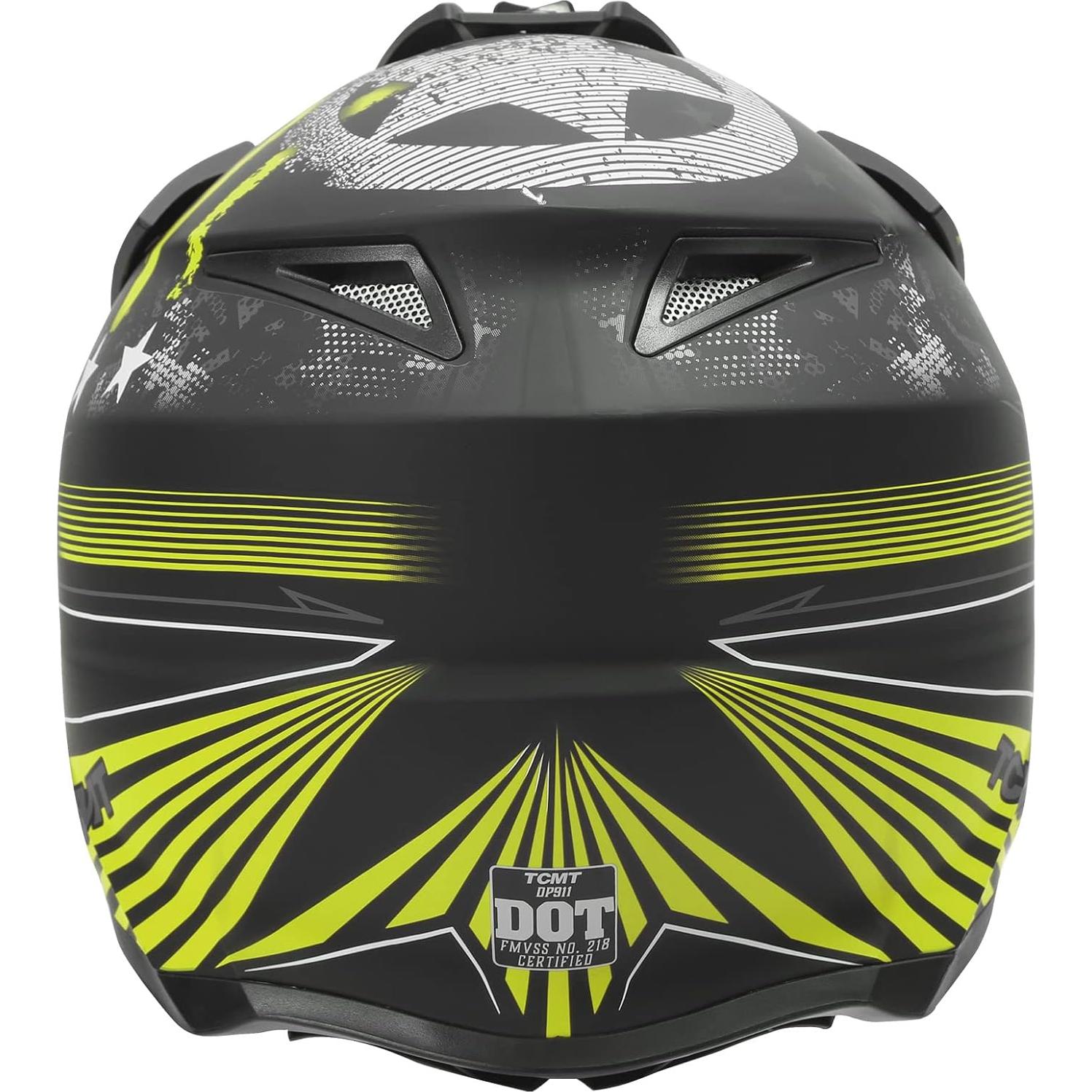 Casco Completo TCT-MOTORPARTS Negro Grande Motocross