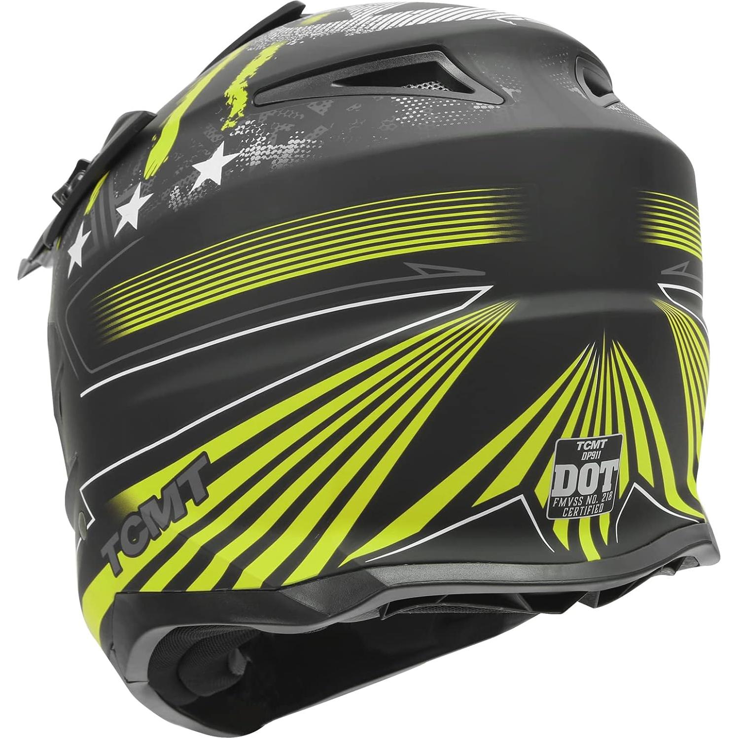 Casco Completo TCT-MOTORPARTS Negro Grande Motocross