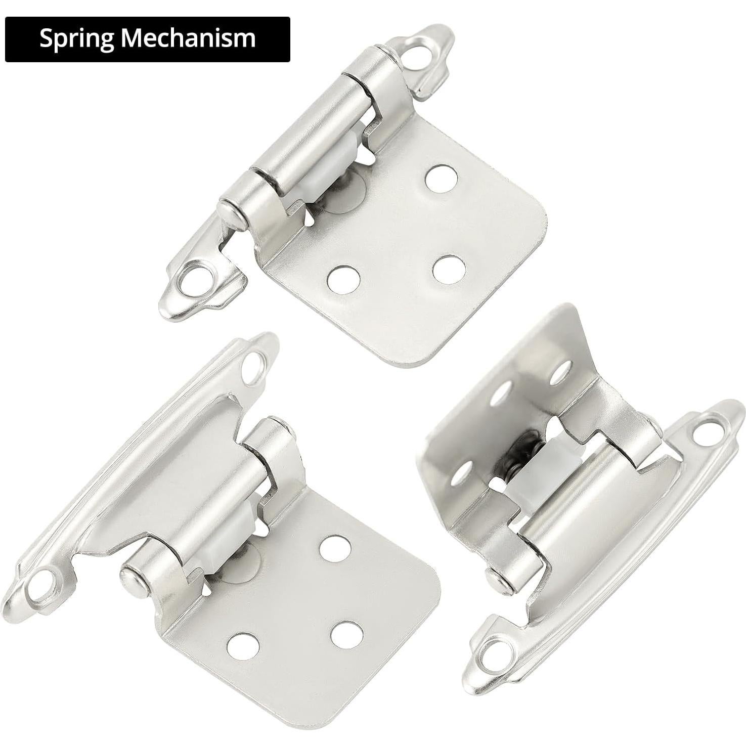 Bisagras de gabinete QWORK 25 pares acero inoxidable cepillado