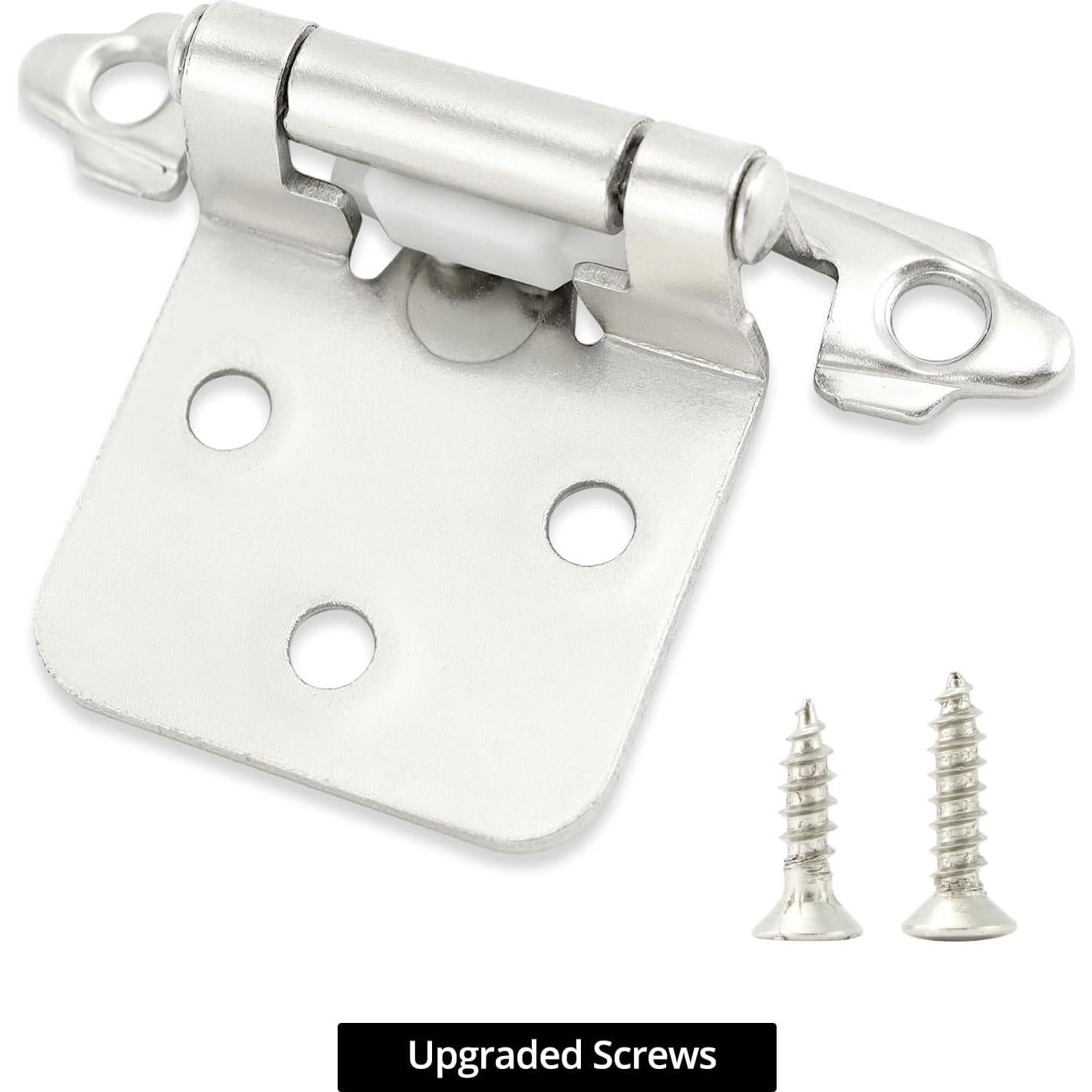 Bisagras de gabinete QWORK 25 pares acero inoxidable cepillado