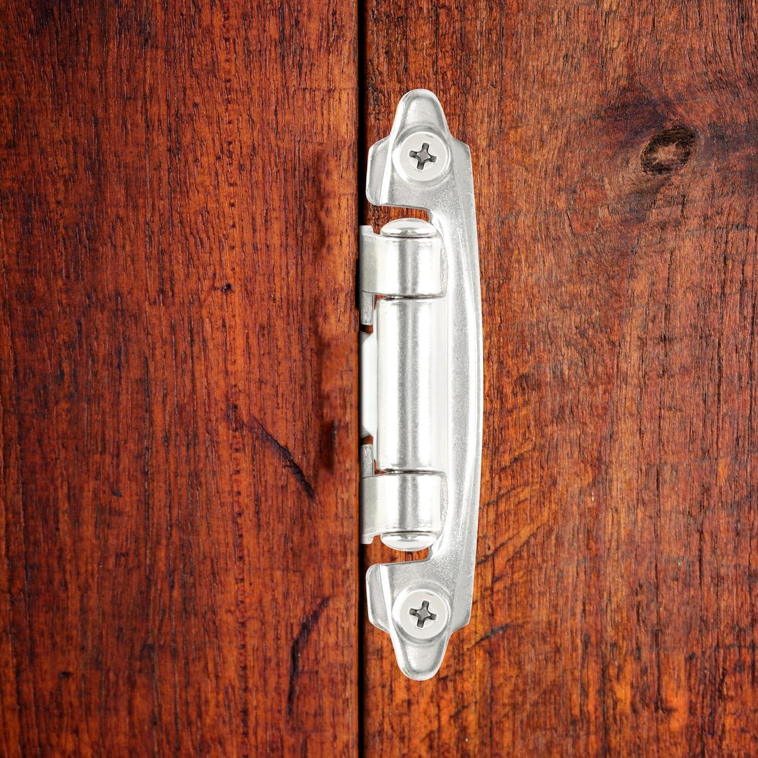 Bisagras de gabinete QWORK 25 pares acero inoxidable cepillado