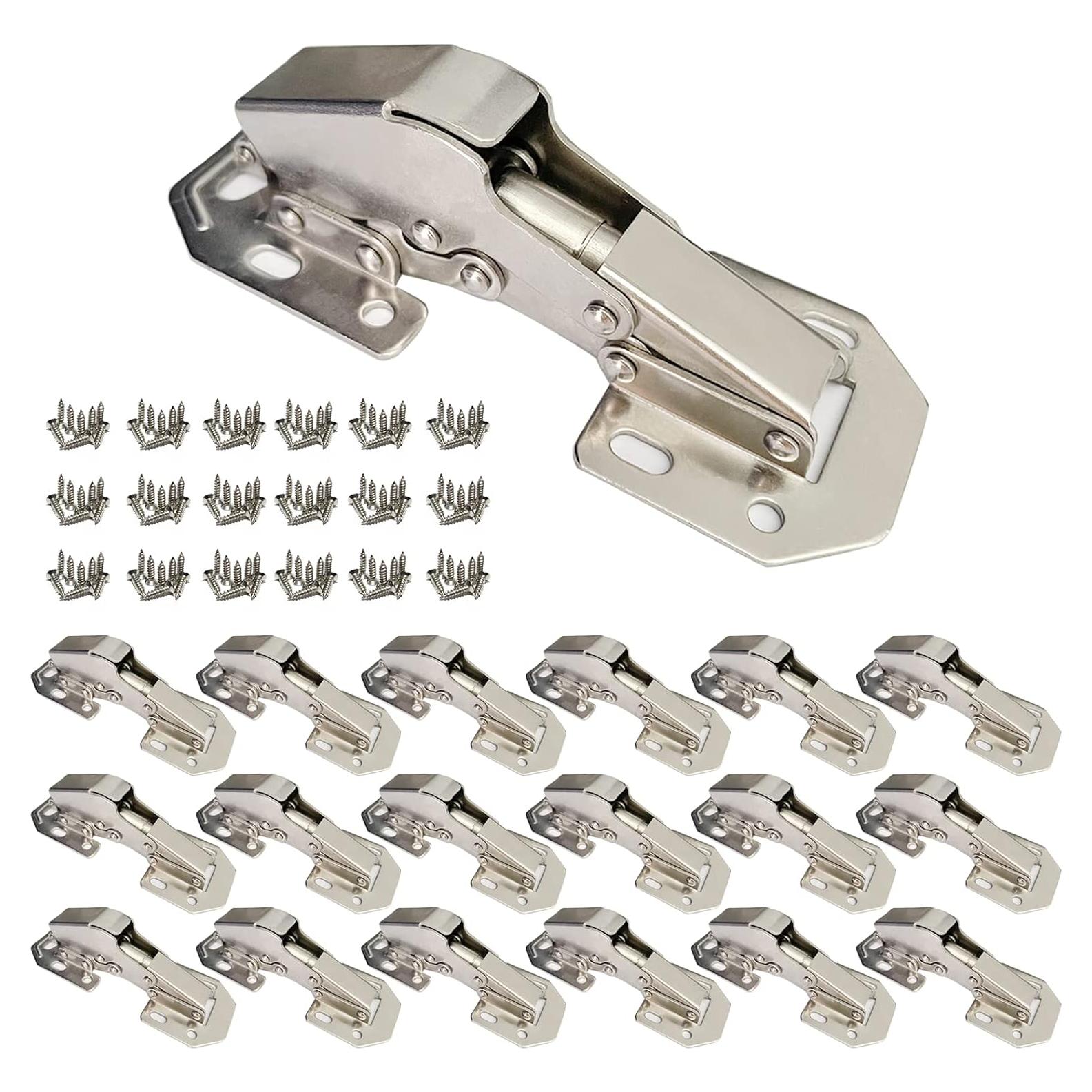 Paquete de 18 bisagras ocultas REDYA con cierre suave niqueladas