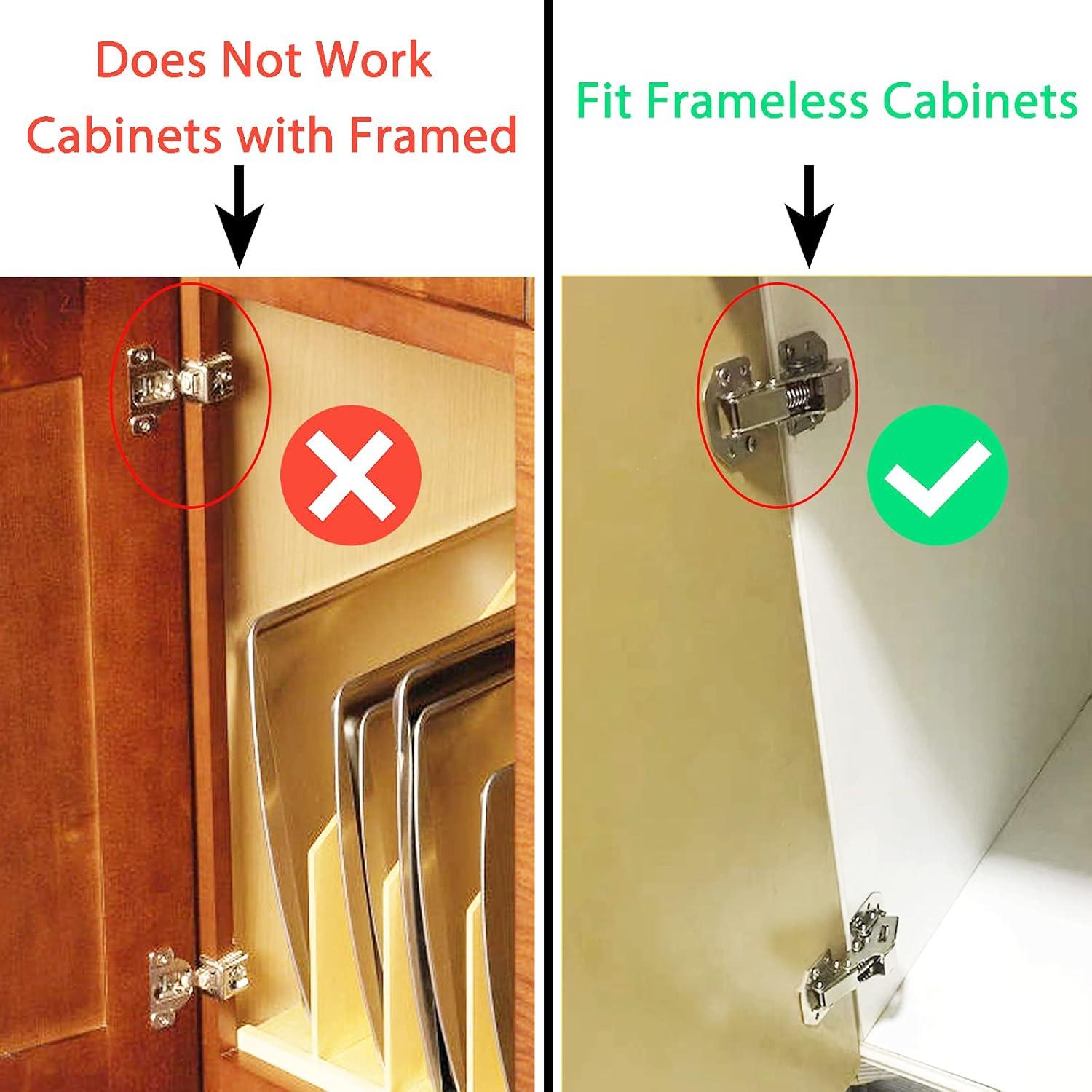 Paquete de 18 bisagras ocultas REDYA con cierre suave niqueladas